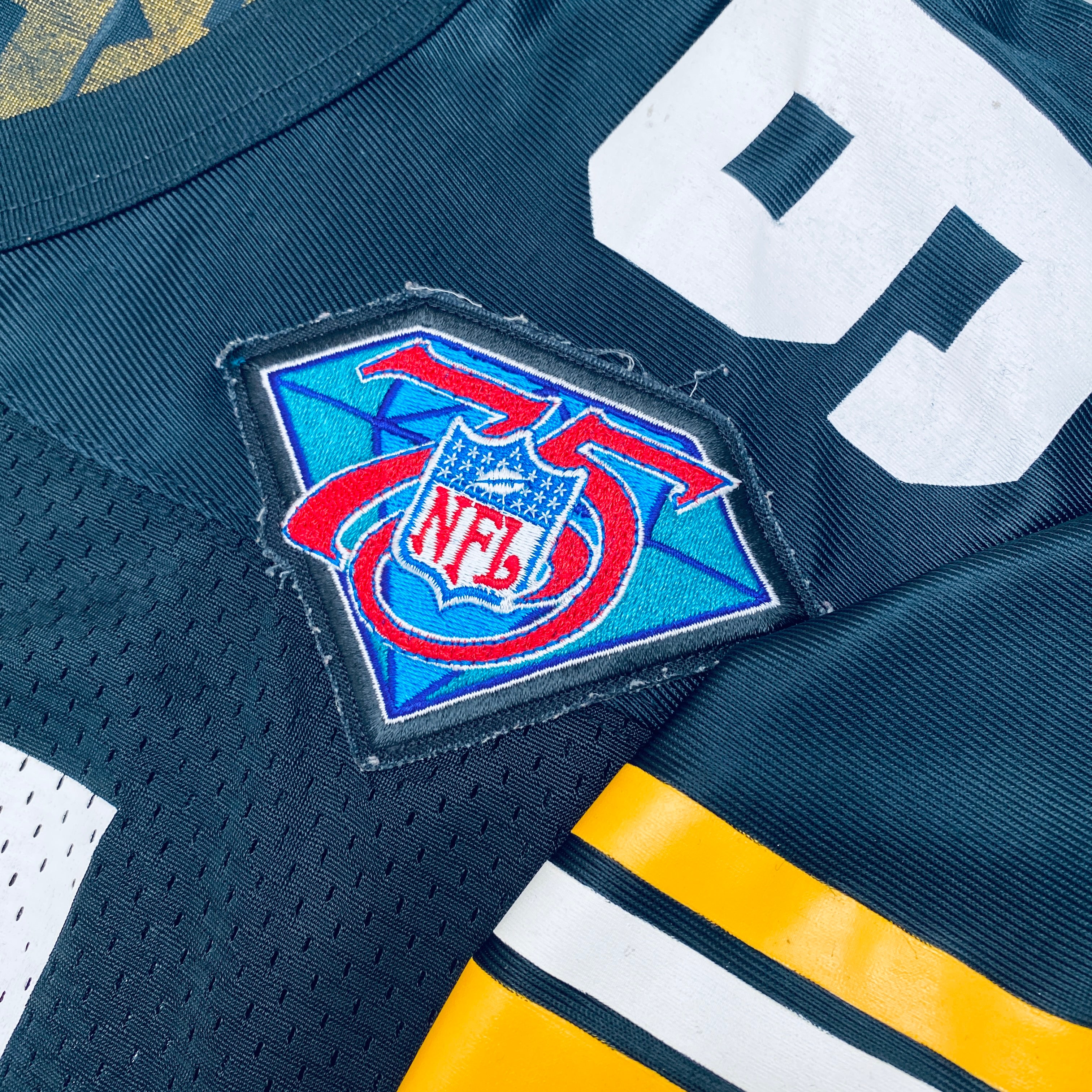 Kevin Greene Pittsburgh Steelers 75th Anniversary Patch Jersey 1994-1995 Large Size - Vintage NFL Football Fan Gift & Game Day Collectible