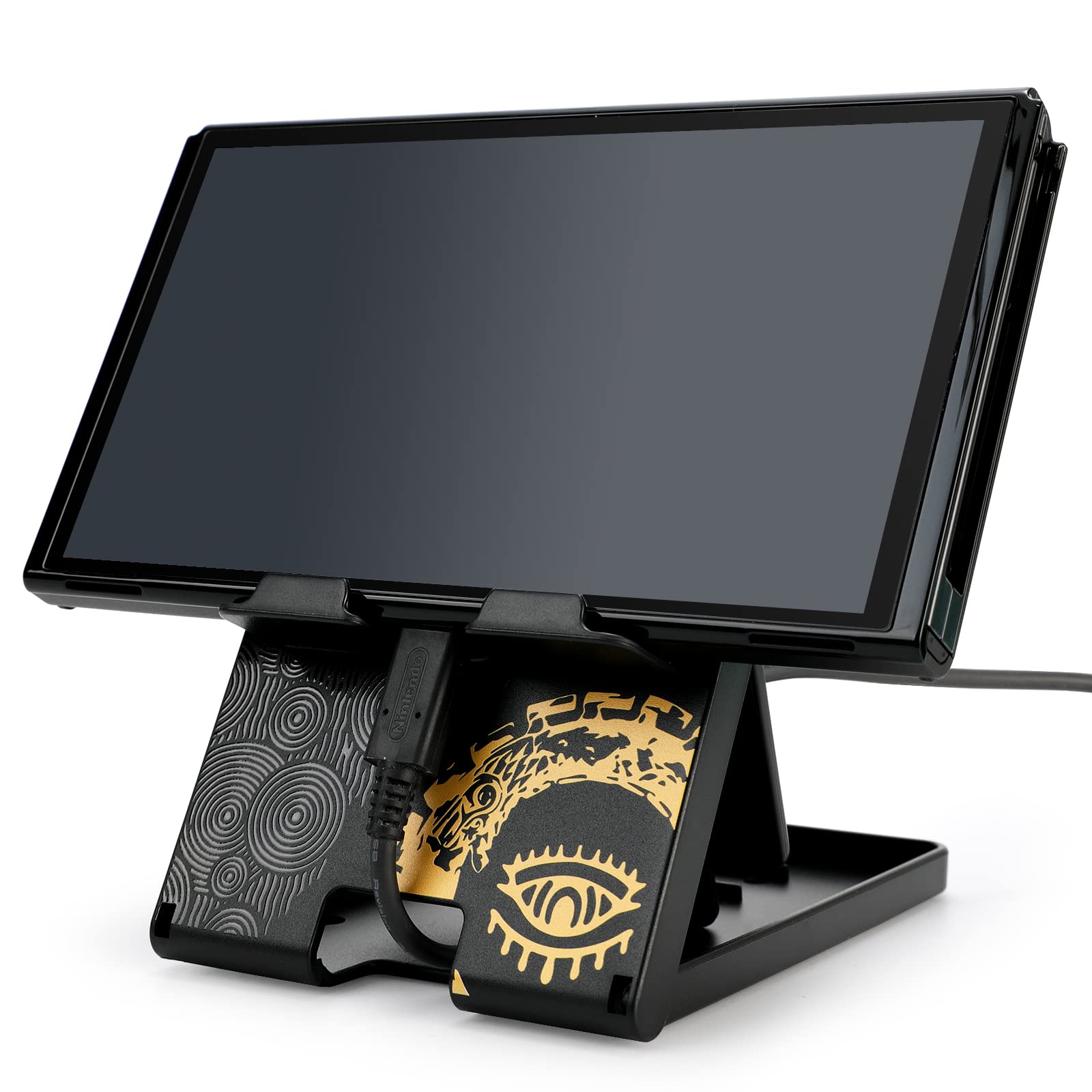 Premium Adjustable Foldable Nintendo Switch Stand - Compatible with Switch OLED, Lite & Tears of The Kingdom Edition | Portable Gaming Holder for Travel, Bedroom & Desk Play