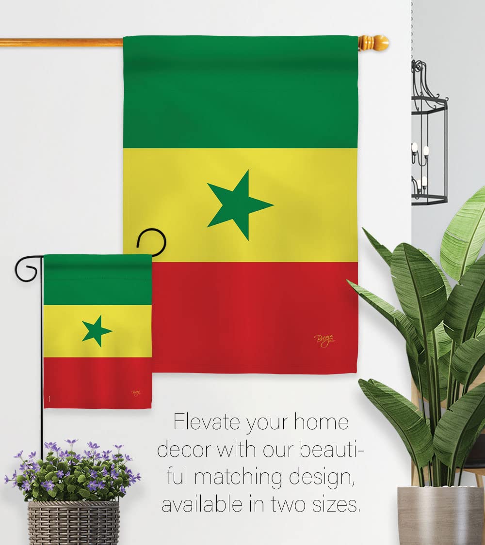 Senegal National Flag Set 28x40in w/Pole - Home & Garden Decor