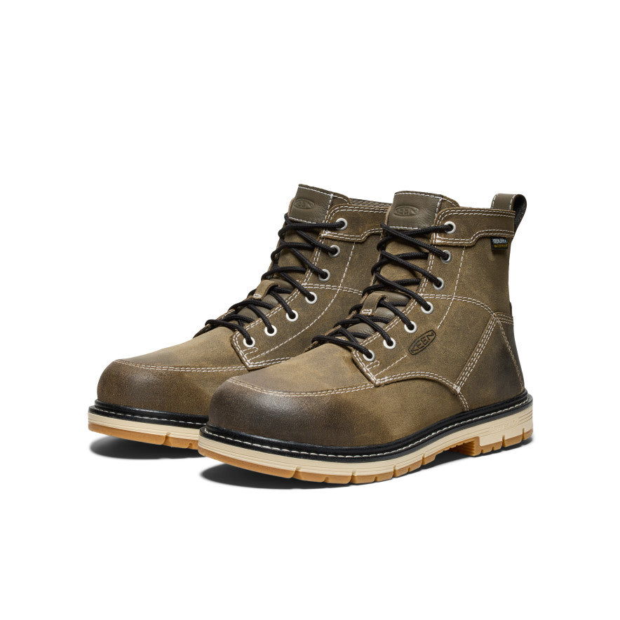 Waterproof Women's San Jose 6 Aluminum Toe Work Boots with 90° Heel - Steel Grey/Gum - Perfect for Construction, Outdoor Work & Winter Weather