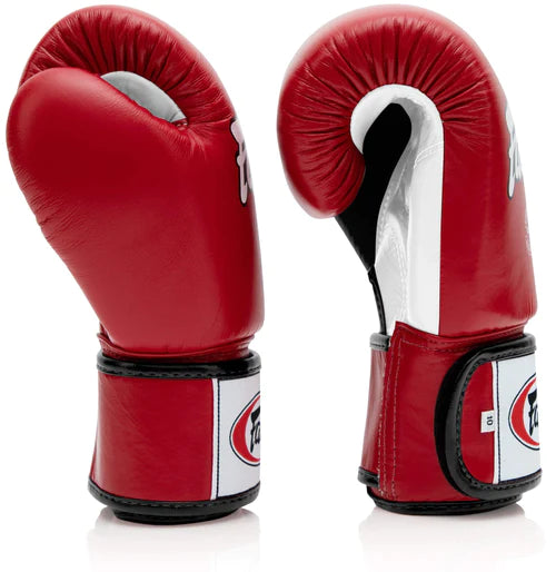 Fairtex BGV1 Muay Thai Boxing Gloves - Red, White, Black | Premium Training & Sparring Gear for MMA, Kickboxing & Fitness Workouts