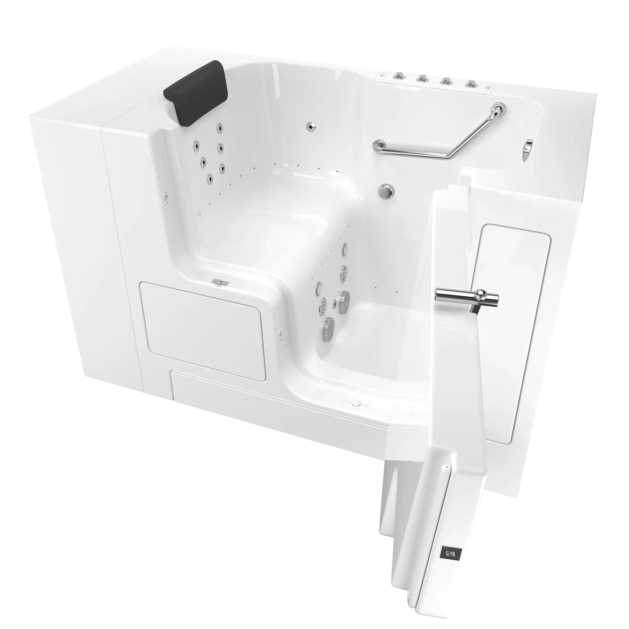 Premium 32 x 52 Inch Gelcoat Walk-In Bathtub with Air Spa & Whirlpool System - Right Hand Drain - Ideal for Elderly & Mobility Support, Home Spa Relaxation