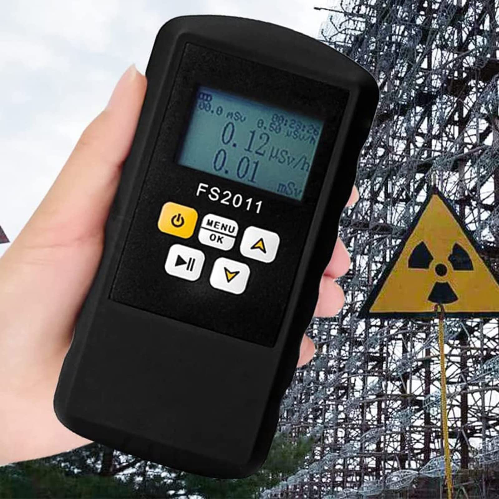 Professional Handheld Nuclear Radiation Detector - High Accuracy Beta Gamma X-Ray Geiger Counter with LCD Screen & Dosage Alarm | Portable Radiation Meter for Home Safety, Industrial Testing & Emergency Preparedness