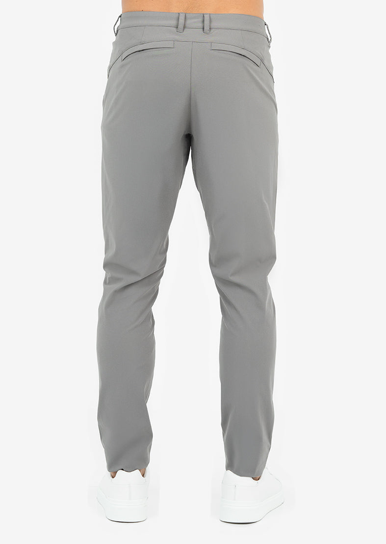 Men's Classic Fit Adapt Pant 32R Pebble Grey - Comfortable Stretch Dress Pants for Office, Business & Formal Occasions