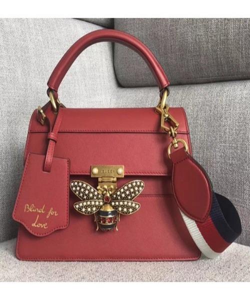 Gucci Queen Margaret Genuine Leather Handbag for Women - Red Crossbody Purse | Perfect for Work, Travel & Evening Events
