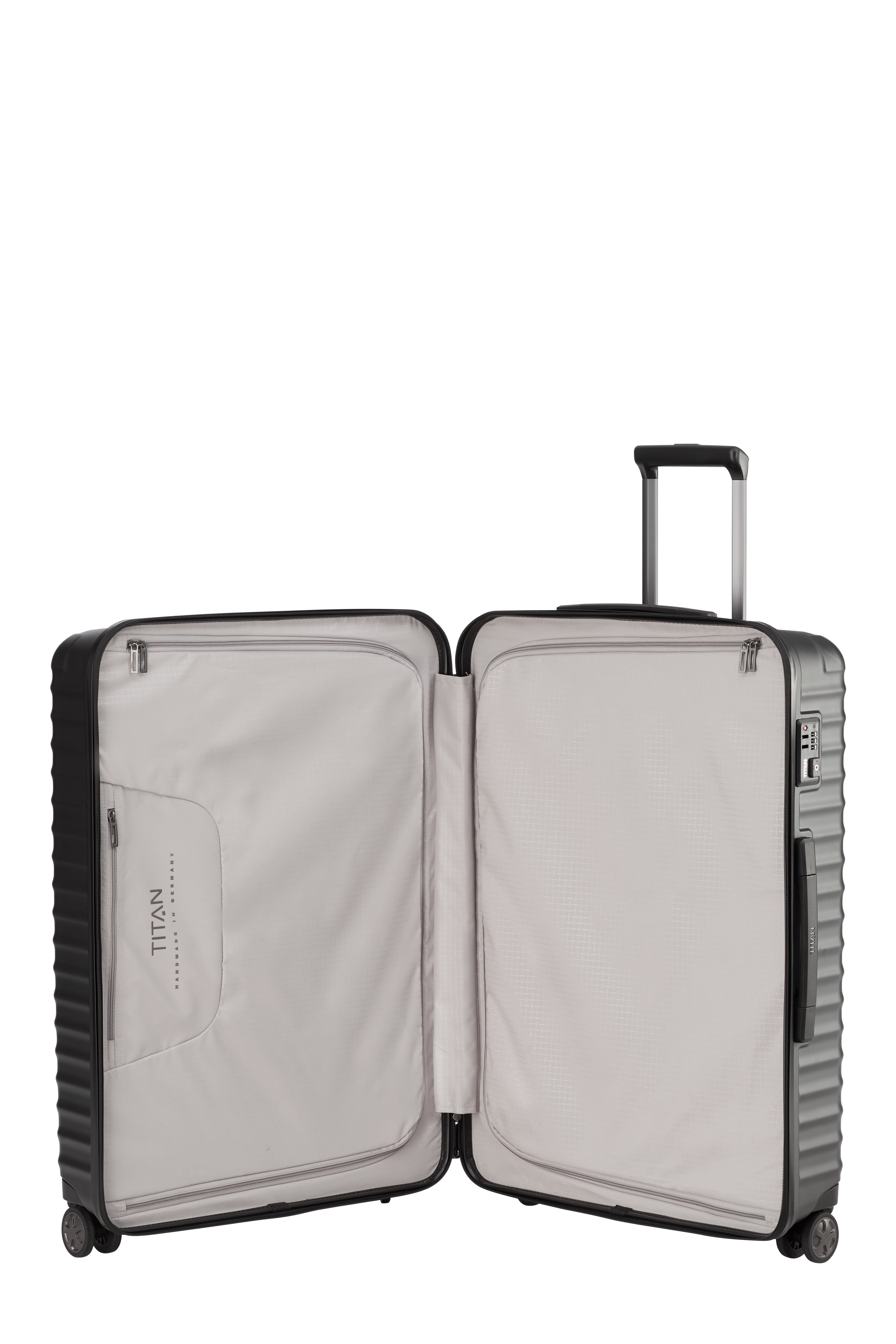 Titan LITRON Trolley L Large Luggage - Premium Expandable Suitcase with 360° Spinner Wheels for Travel, Business & Vacation (Black) - Perfect for Airlines, Road Trips & International Adventures