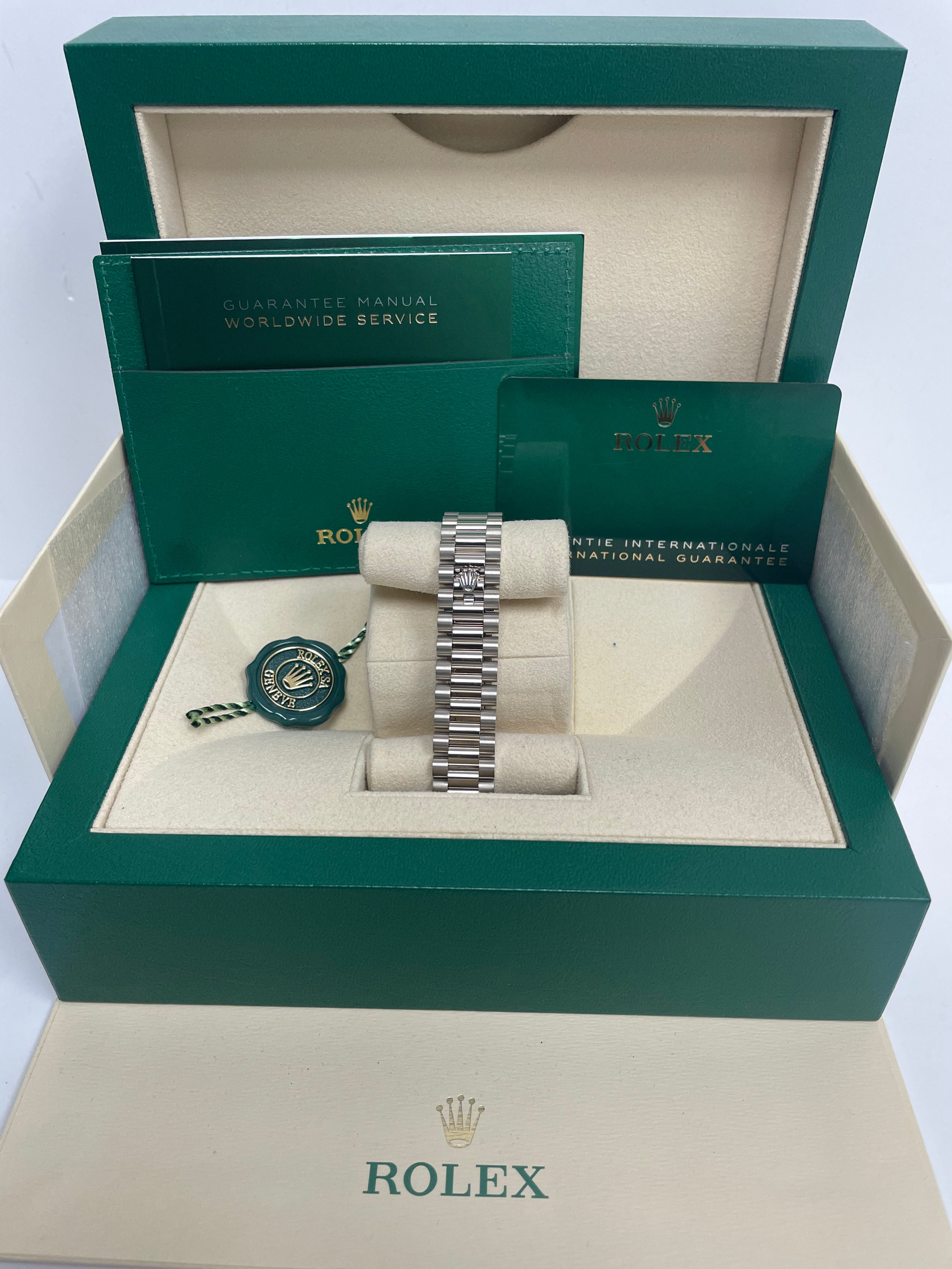 Rolex Datejust 31 White Gold Watch with Diamond Bezel & Mother of Pearl Diamond Dial - President Bracelet (Ref #278289RBR) | Luxury Women's Timepiece for Special Occasions & Formal Events