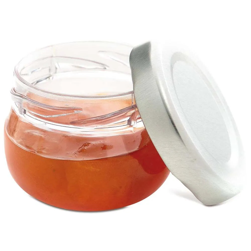 Comatec 1 oz Mini Jam Jar with Airtight Metal Screw Top Lid - Perfect for Homemade Jams, Honey, Spices & Travel-Sized Toiletries
