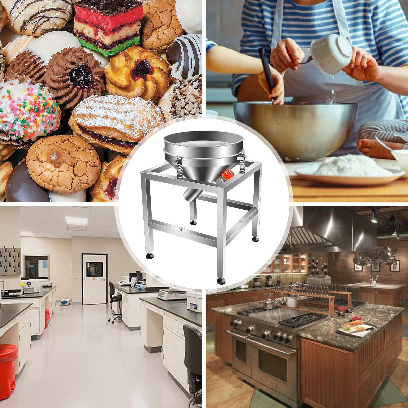 Electric Automatic Powder Sifter Shaker Machine - 110V Flour Sifter with 19.6