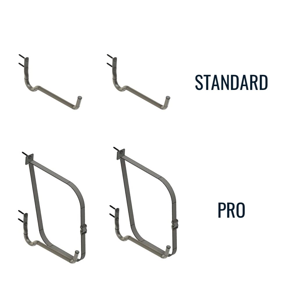 StoreYourBoard Roanoke Kayak Storage Rack - Heavy Duty 100 lb Capacity Wall Mount Kayak Hooks for Garage, Indoor Kayak Holder with Protective Padding - Space Saving Steel Kayak Rack for Home, RV, or Boat Storage