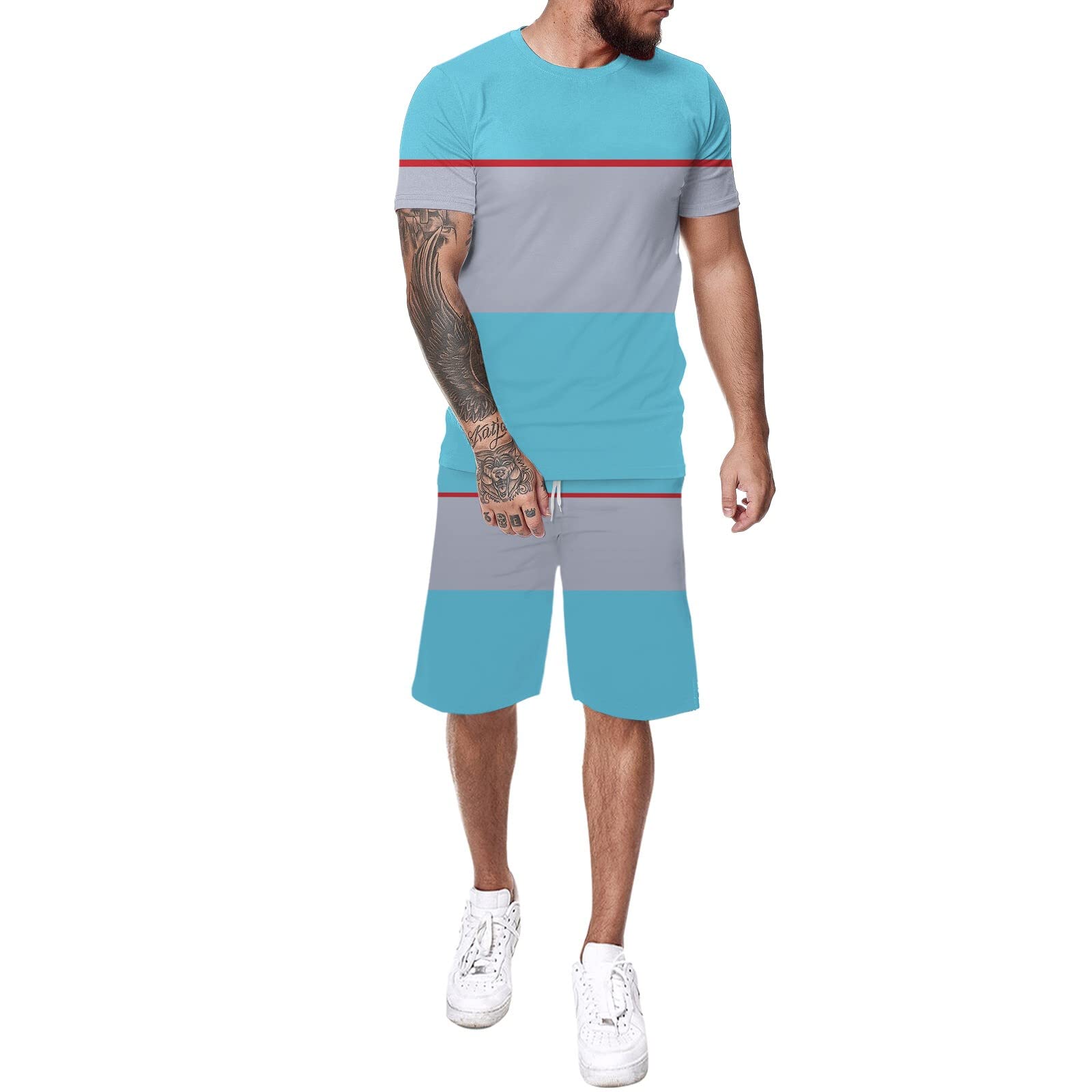 Men's 2-Piece Short Sets - Summer Casual Tracksuit Outfit in Black | Comfortable Lounge Wear for Home, Gym & Outdoor Activities
