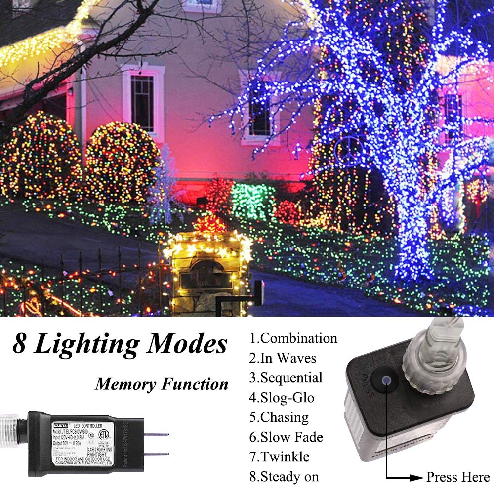 500 LED Green Christmas String Lights - St. Patrick's Day Decorations, 173.9ft Outdoor Twinkling Plug-in Hanging Lights for Xmas Tree, Party, Bar, Bedroom, Garden & Patio Decor - Perfect for Holiday Celebrations and Festive Atmosphere