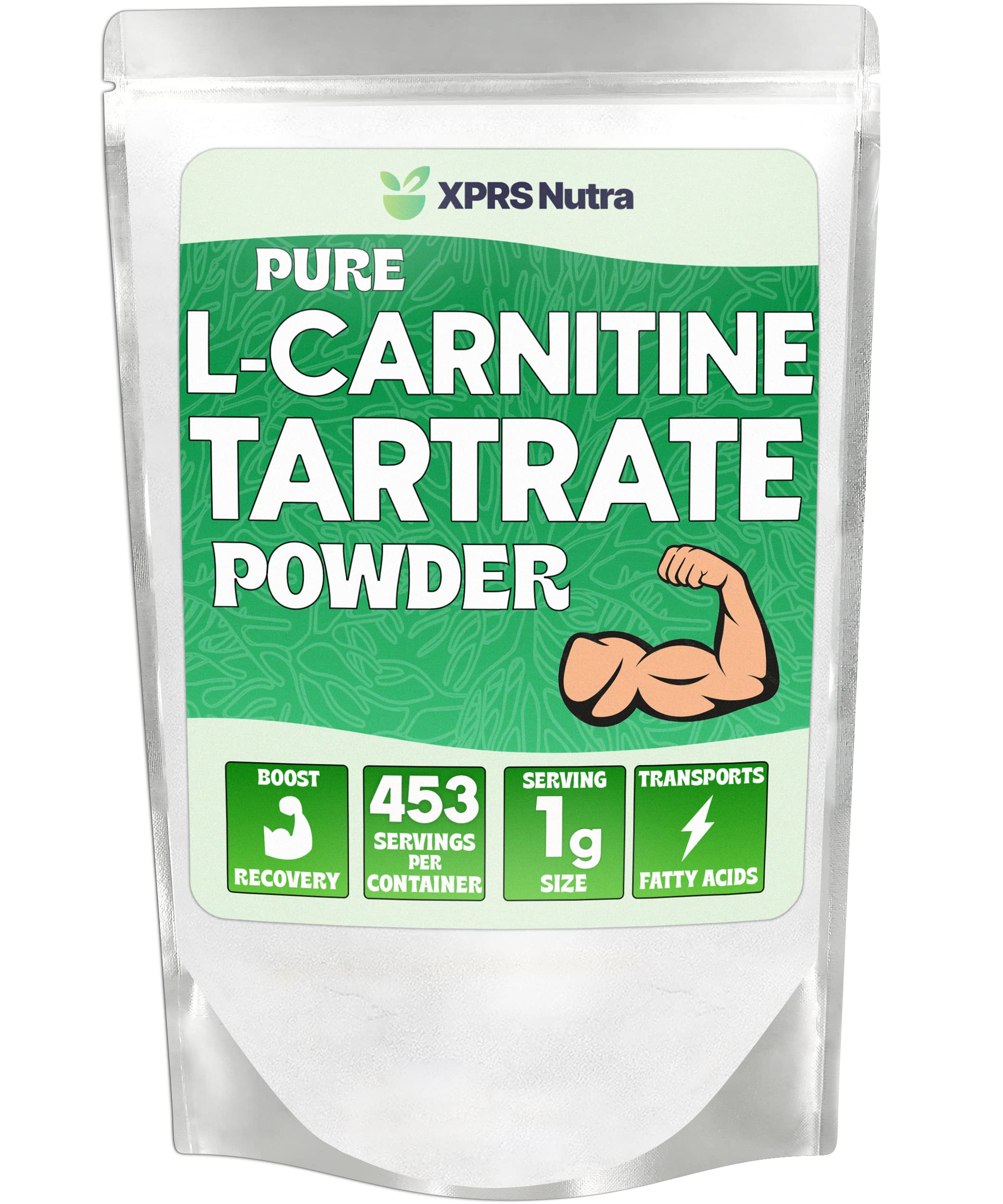 Premium Pure L-Carnitine L-Tartrate Powder - 16oz Vegan Amino Acid Supplement for Weight Loss & Energy Boost - Ideal for Workouts, Keto Diet & Athletic Performance