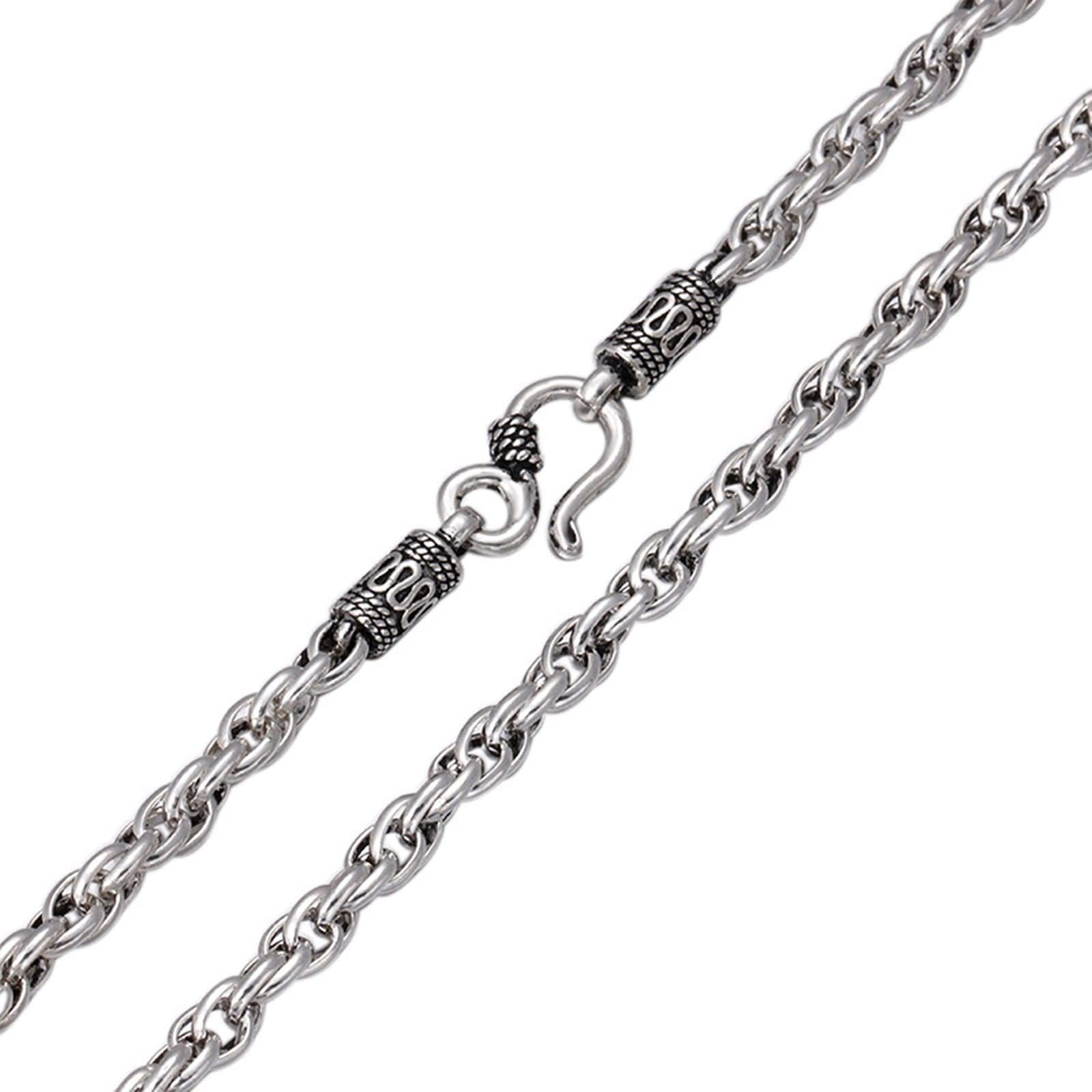 4mm Sterling Silver Necklace Chain for Men - 18 Inch Durable & Stylish Silver Chain | Perfect for Gifts, Everyday Wear & Layering