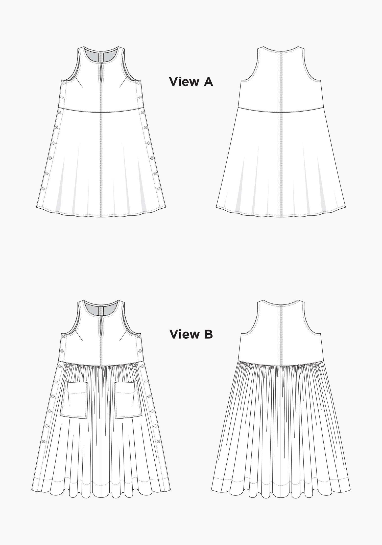 Grainline Studio Austin Dress - Women's Sizes 0-18 | Flattering A-Line Dress for Casual Wear, Office & Special Occasions