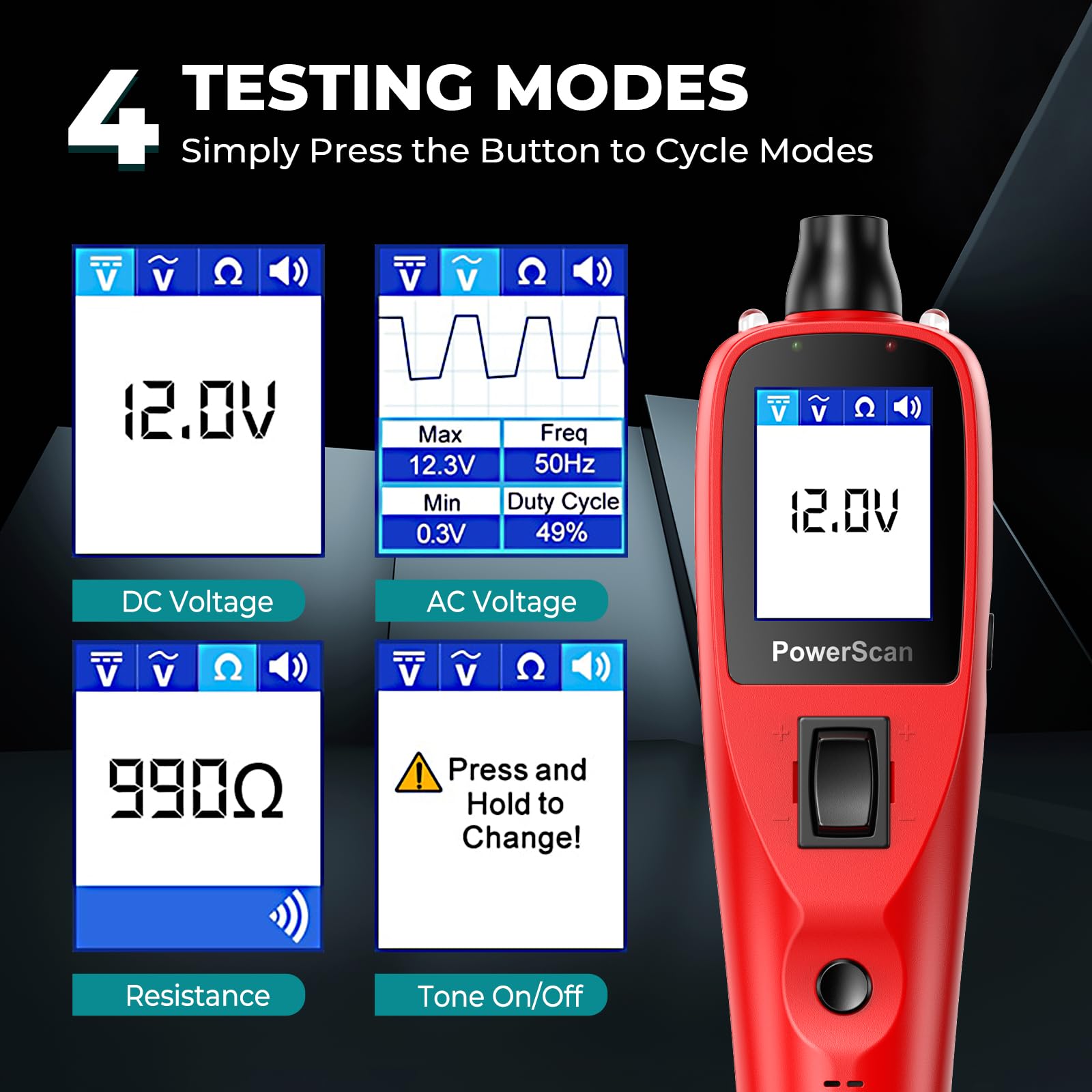 Autel PowerScan PS100 Automotive Circuit Tester 2025 - 12-24V Digital Multimeter with Relay & Diode Testing, 20FT Extra Cord for Electrical Short/Open Circuit Detection - Perfect for Car Repair, DIY Auto Diagnostics & Professional Mechanic Use