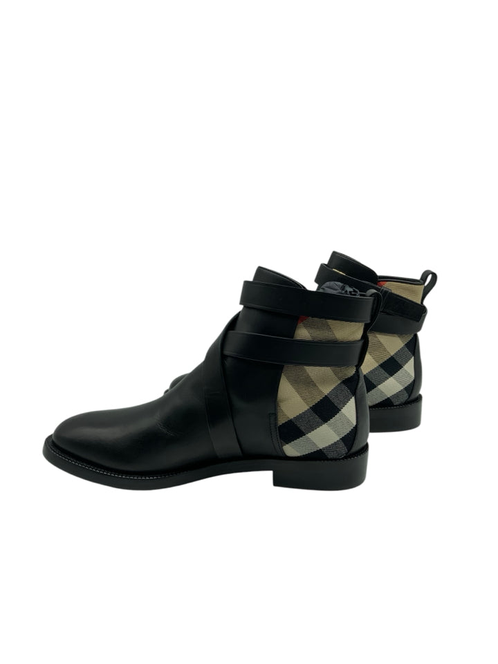 Burberry Housecheck Ankle Booties for Women - Size 38.5 (US 8.5) | Luxury Fashion Boots for Office, Parties & Everyday Wear