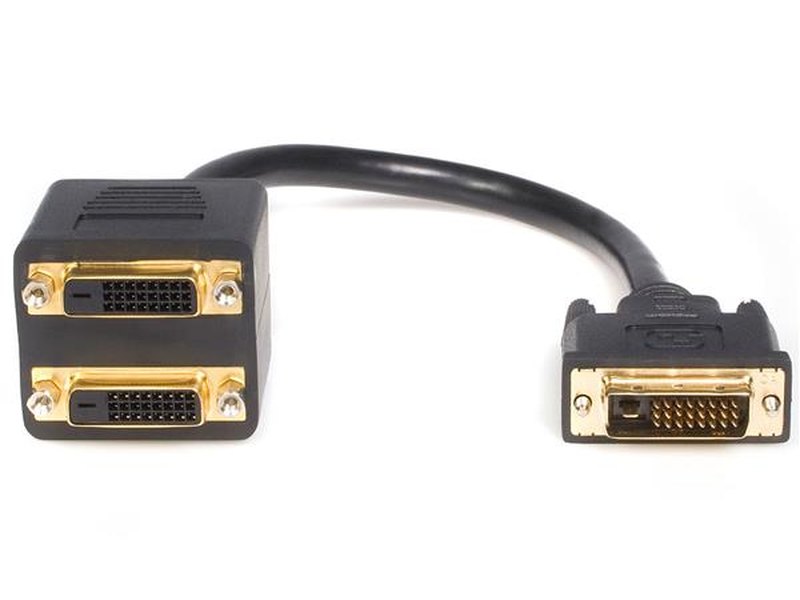 Astrotek 24+1 Pin DVI-D Splitter Cable - Male to Dual Female Gold Plated for Dual Monitor Setup - Perfect for Gaming, Office & Home Theater Systems