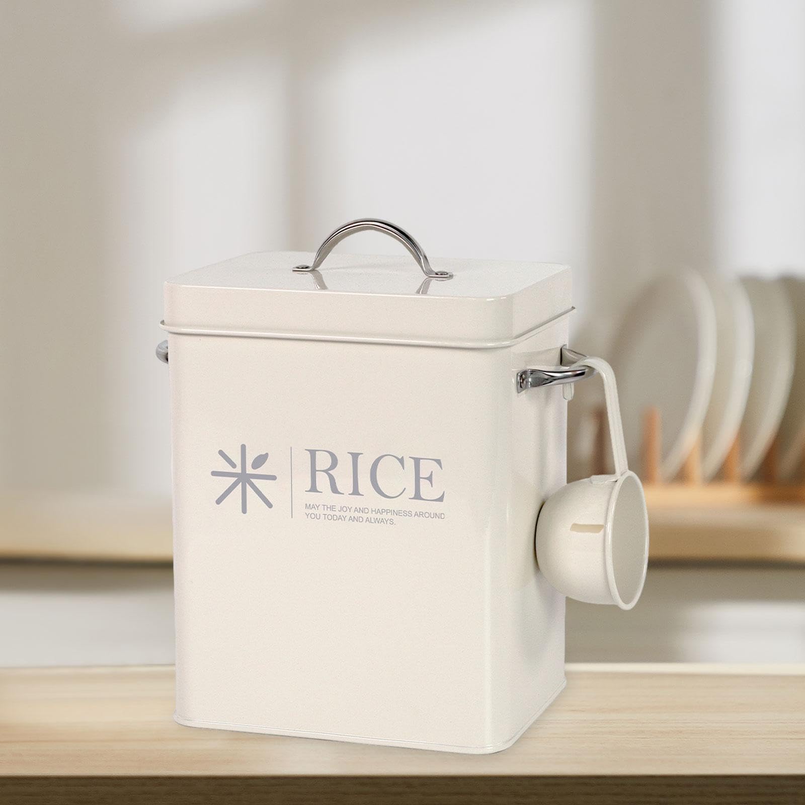Airtight Metal Rice Storage Container - Sealed Food Storage Bin for Flour, Grains & Dry Goods - Perfect for Pantry, Countertop & Restaurant Use