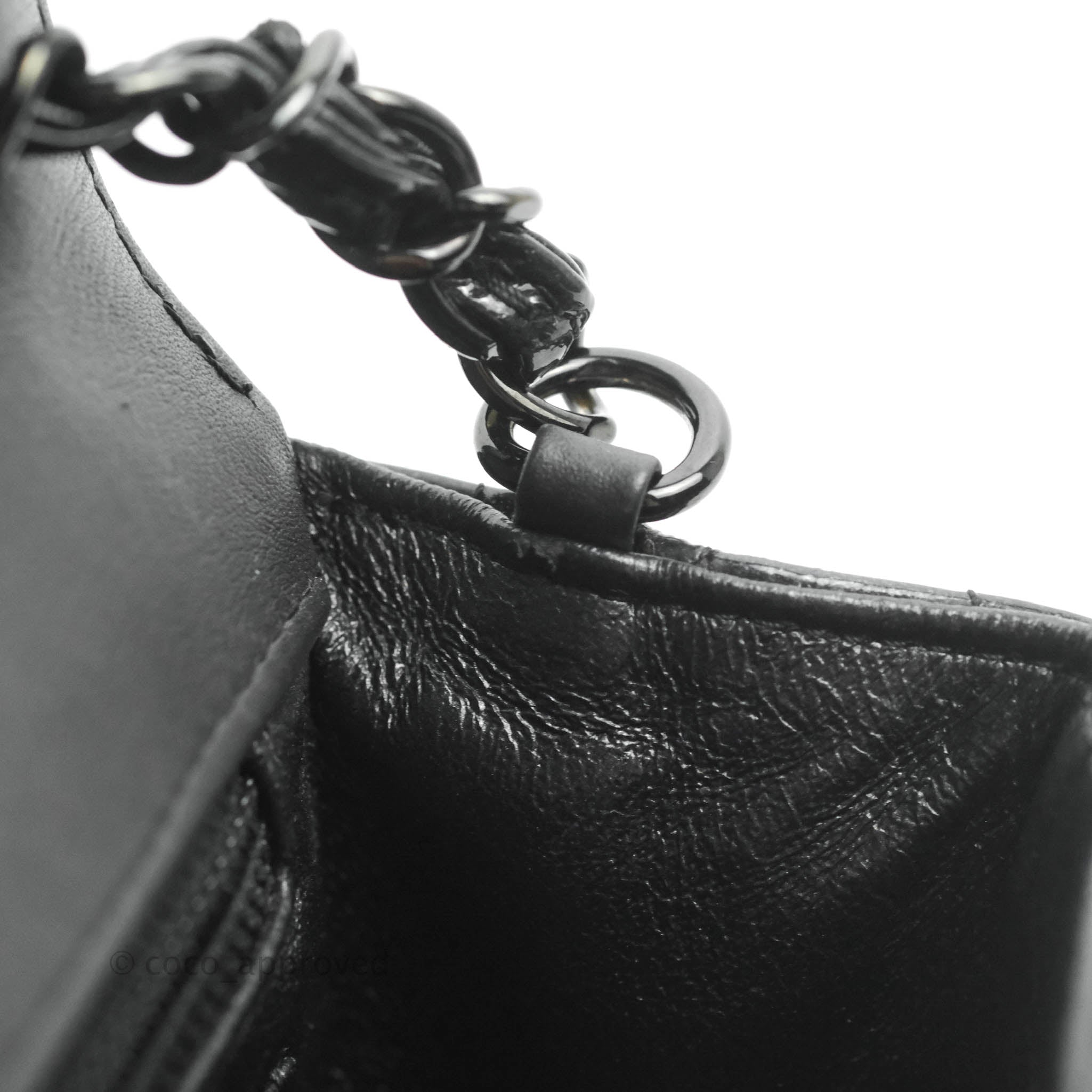 Chanel Chevron Mini Rectangular Flap Bag in Black Crumpled Patent Leather with So Black Hardware - Perfect for Evening Events & Luxury Fashion Accessories