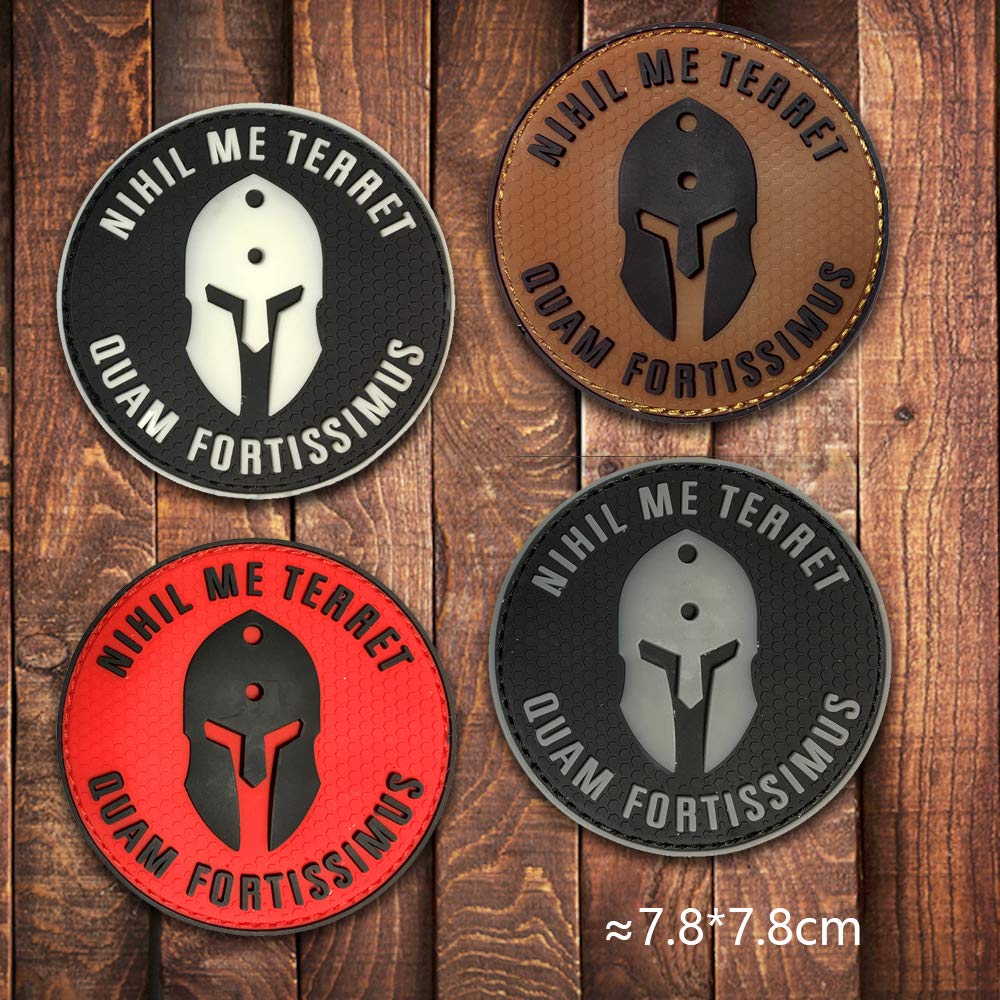 Nihil ME Terret PVC 3D Rubber Patch - Spartan Army Military Hook & Loop Morale Patch - Tactical Emblem Applique Combat Badge (Gray) - Perfect for Tactical Gear, Backpacks, Jackets & Military Uniforms