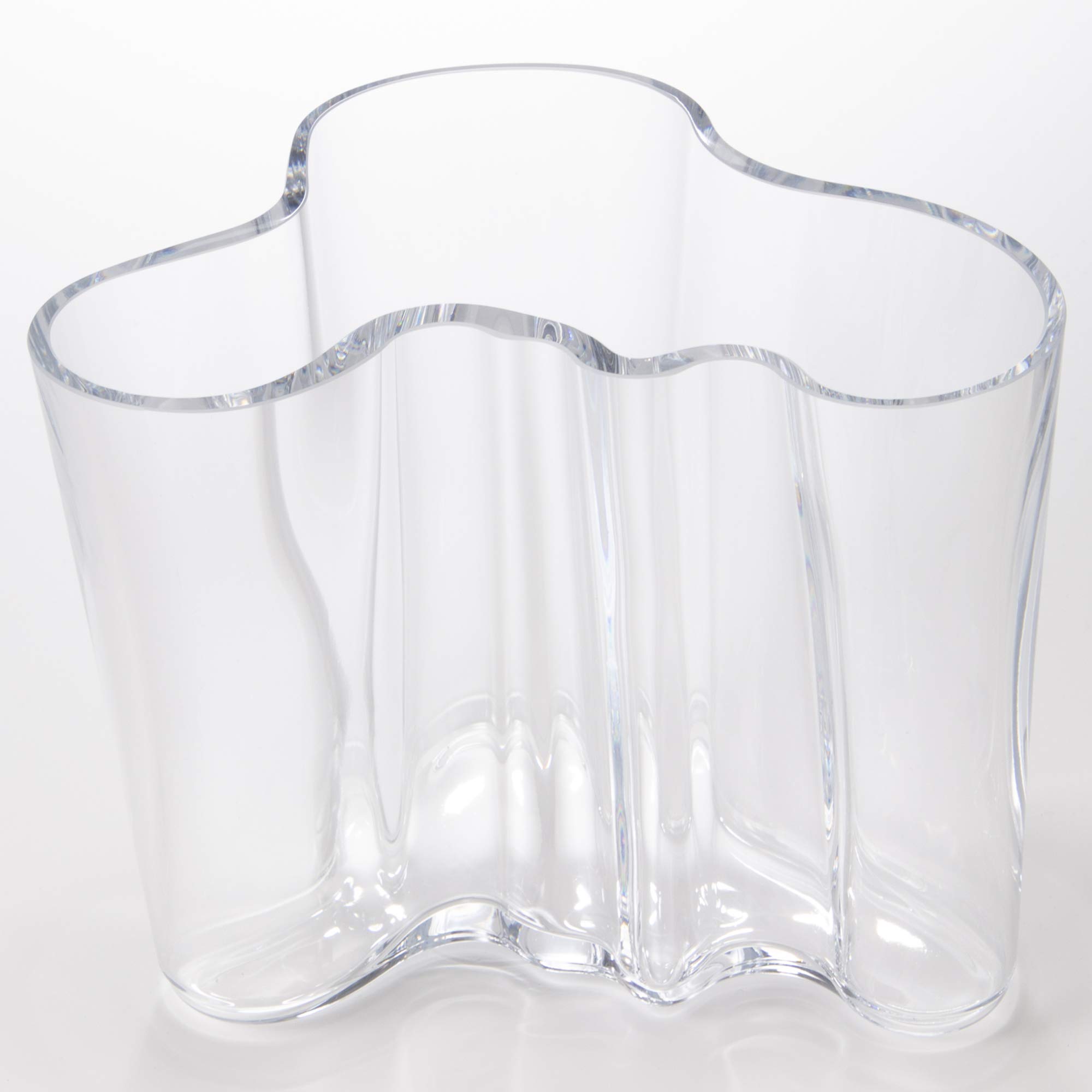 Iittala Alvar Aalto 160mm Clear Glass Vase - Modern Scandinavian Home Decor for Flowers & Centerpieces