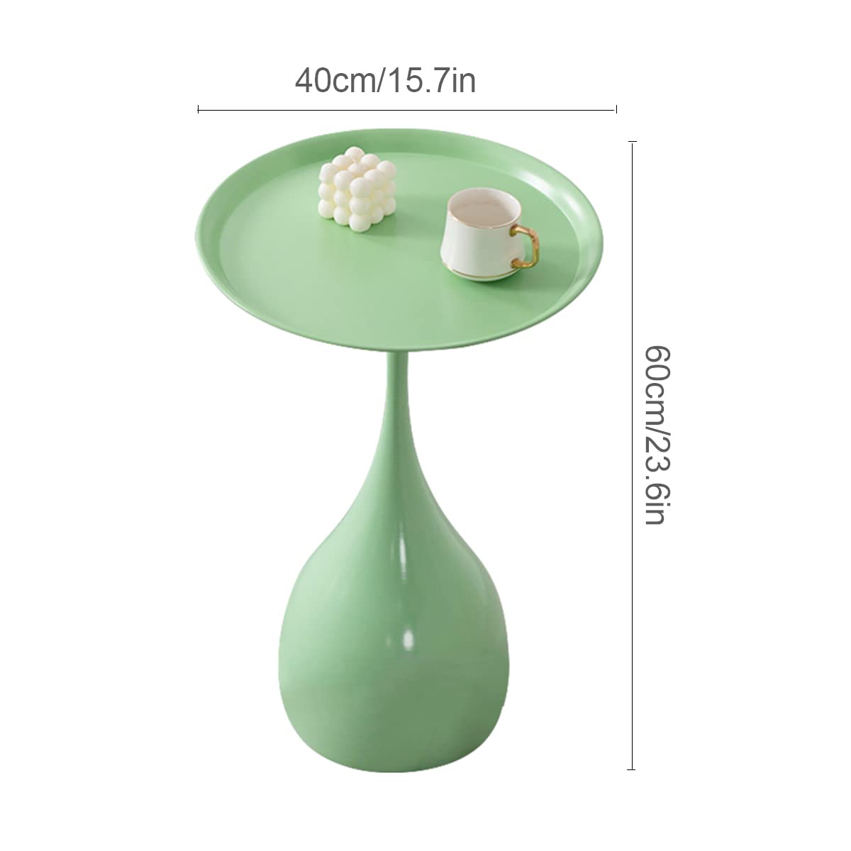 Modern Round Metal Side Table - 15.7