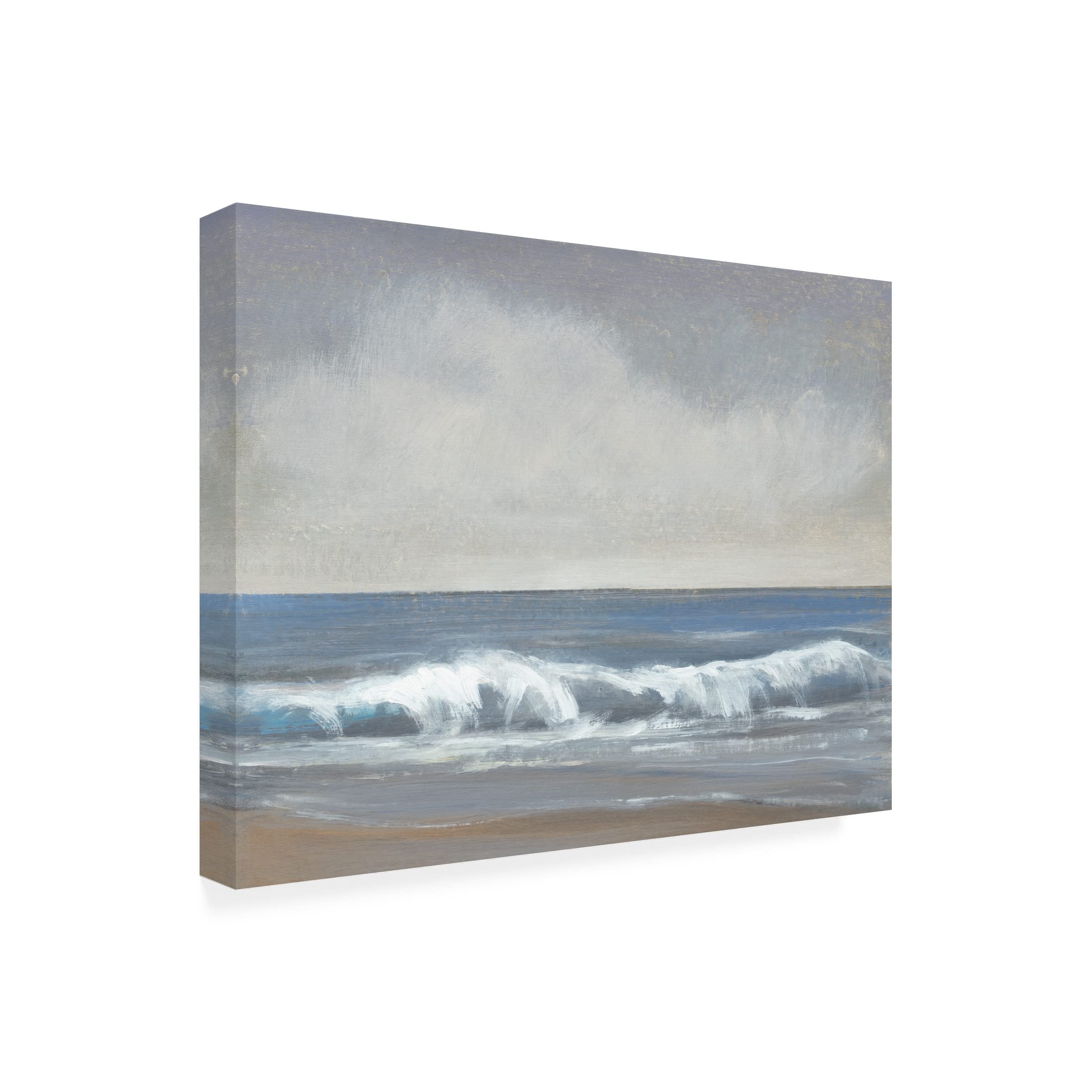Tim O'Toole 'Neutral Shoreline II' Canvas Wall Art Print - Modern Coastal Beach Decor for Living Room, Bedroom & Office
