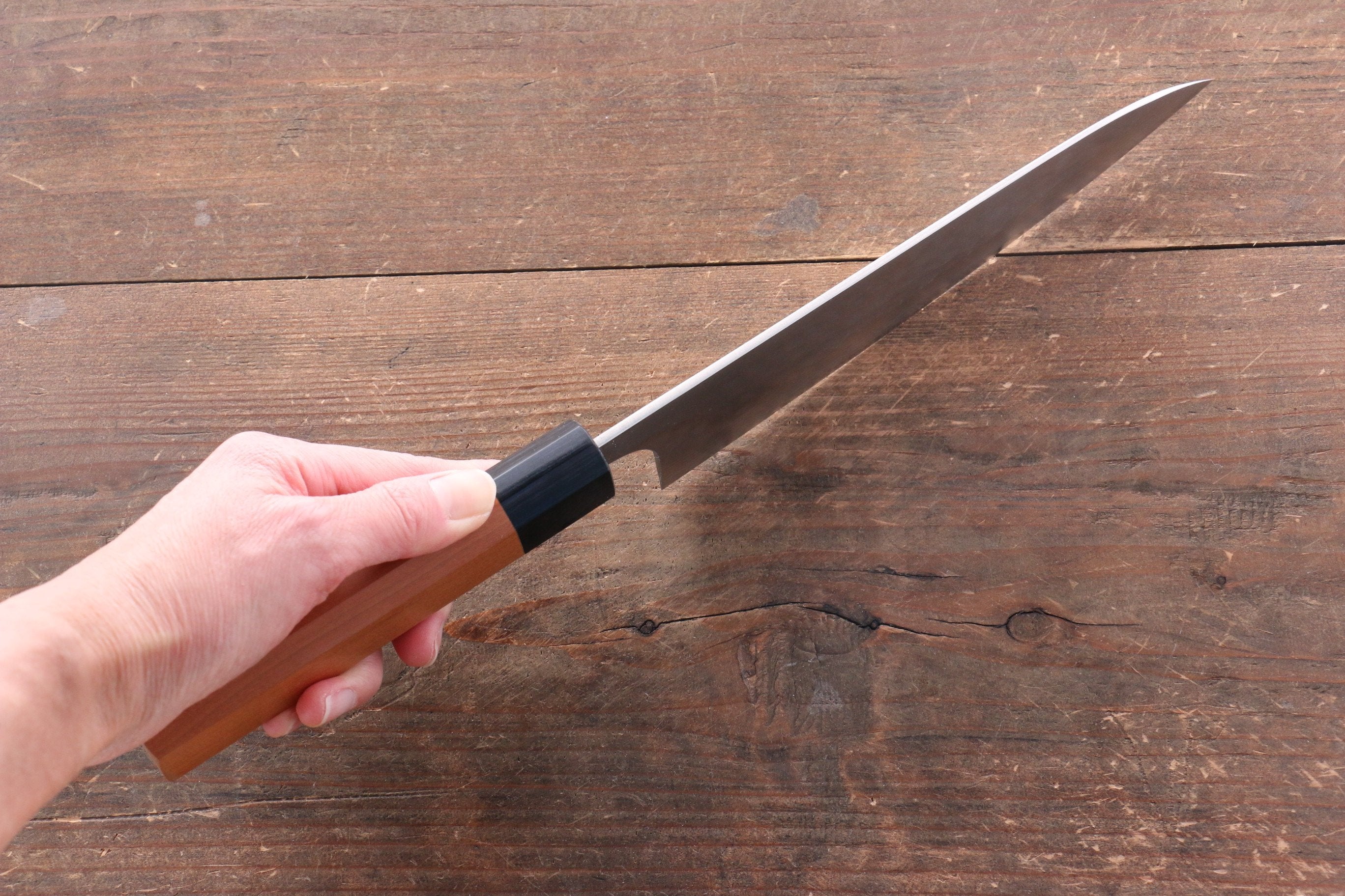 Nao Yamamoto SRS13 Black Damascus Gyuto 180mm Japanese Chef Knife with Cherry Blossom Handle - High Carbon Steel Blade for Professional Cooking, Sushi & Meat Cutting