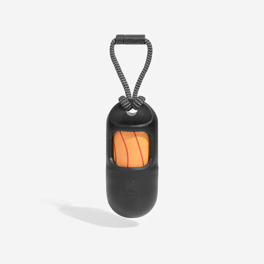 Zee.Dog Black Waste Bag Dispenser for Dogs - Convenient Poop Bag Holder for Walking, Hiking & Travel