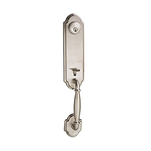 Better Home Products Sea Cliff Front Door Handleset - Right/Left Handed Exterior Door Handle in Satin Nickel Finish | Secure Entryway Solution for Coastal Homes, Beach Houses & Vacation Properties | Weather-Resistant for Outdoor Use