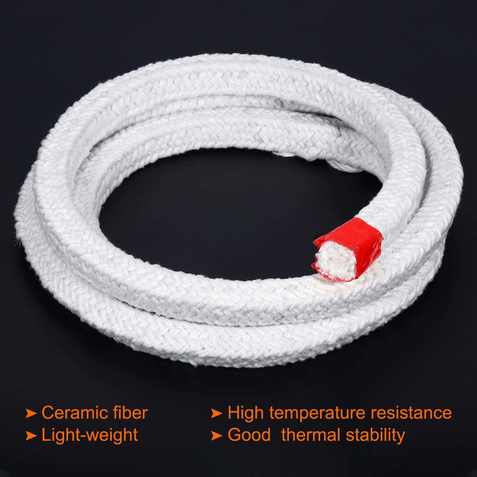 High-Temperature Ceramic Fiber Rope 6.57ft x 49/64