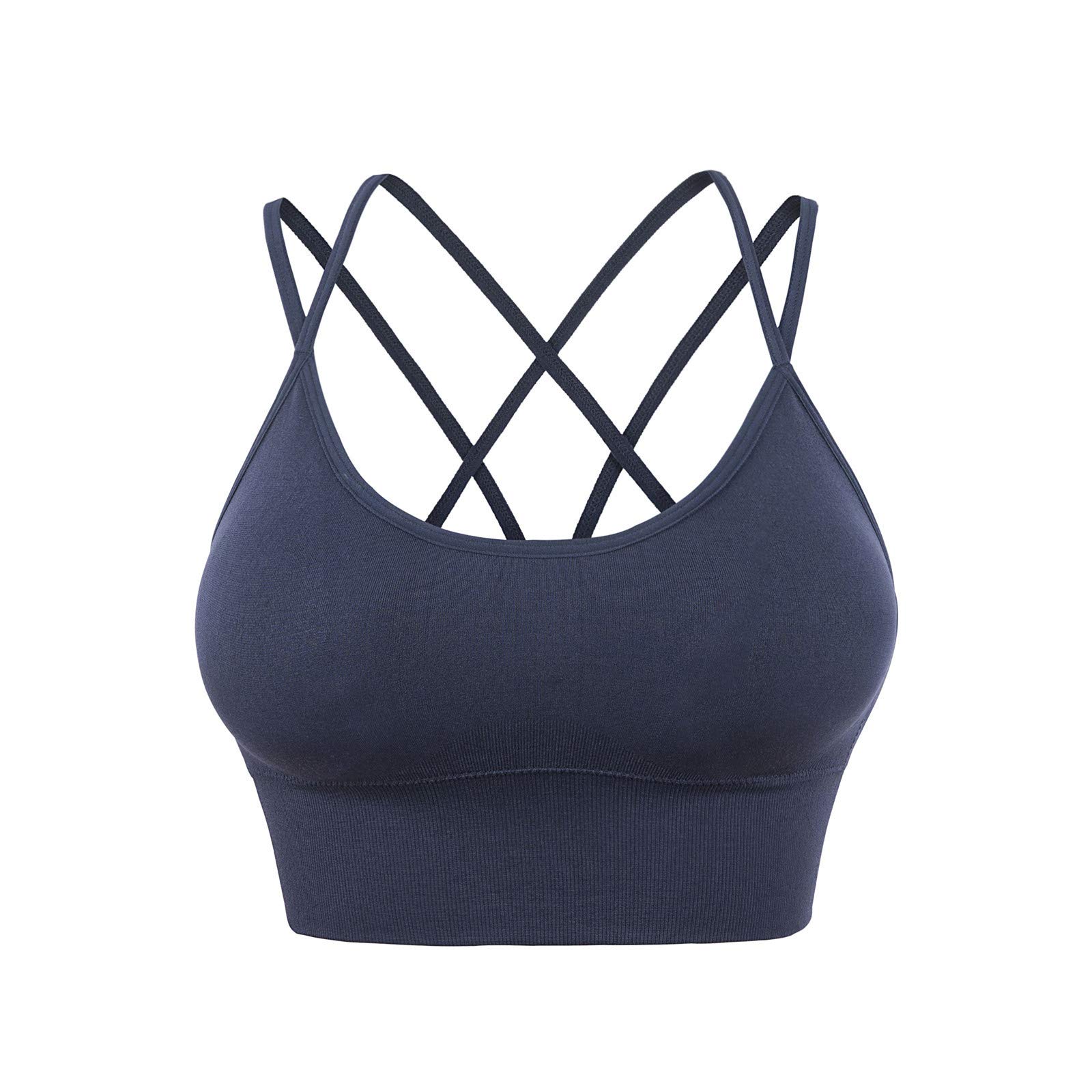 Women's Criss Cross Back Sports Bras - Comfortable Sleep & Low Impact Gym Activewear for Yoga, Running & Workout