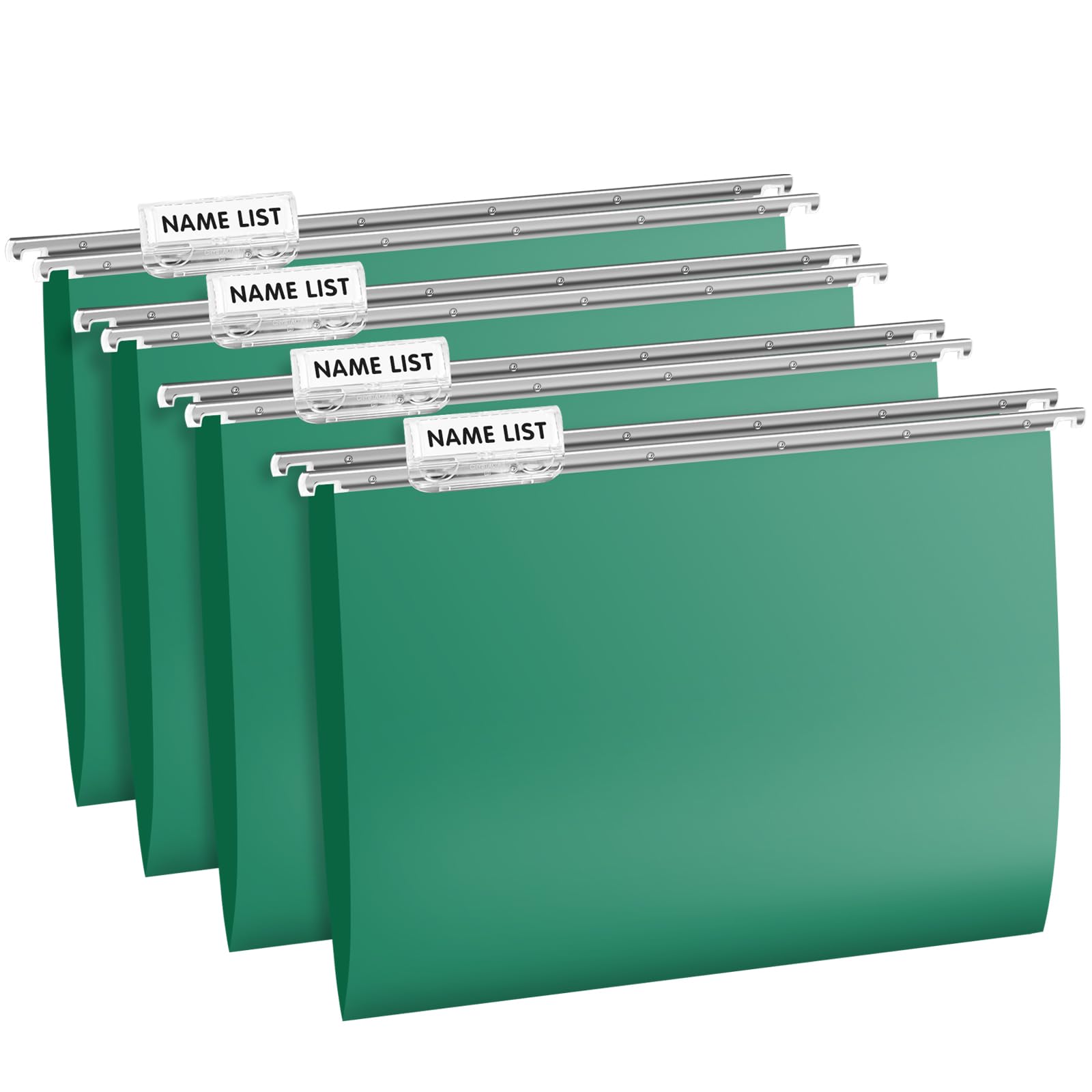 ViVin Heavy Duty Plastic Hanging File Folders with Metal Hook - 1/5-Cut Adjustable Tabs, Letter Size File Cabinet Organizers for Office, School & Home Use - 20 Pack (Green) - Perfect for Document Storage, Filing Systems & Paper Organization