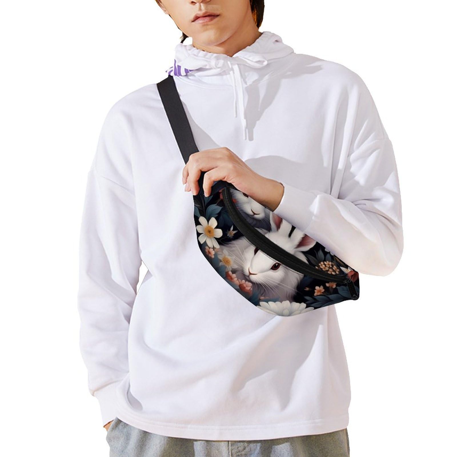 Stylish Adjustable Rabbit Flower Belt Bag - Crossbody Waist Pouch for Women & Men | Perfect for Travel, Festivals & Everyday Use