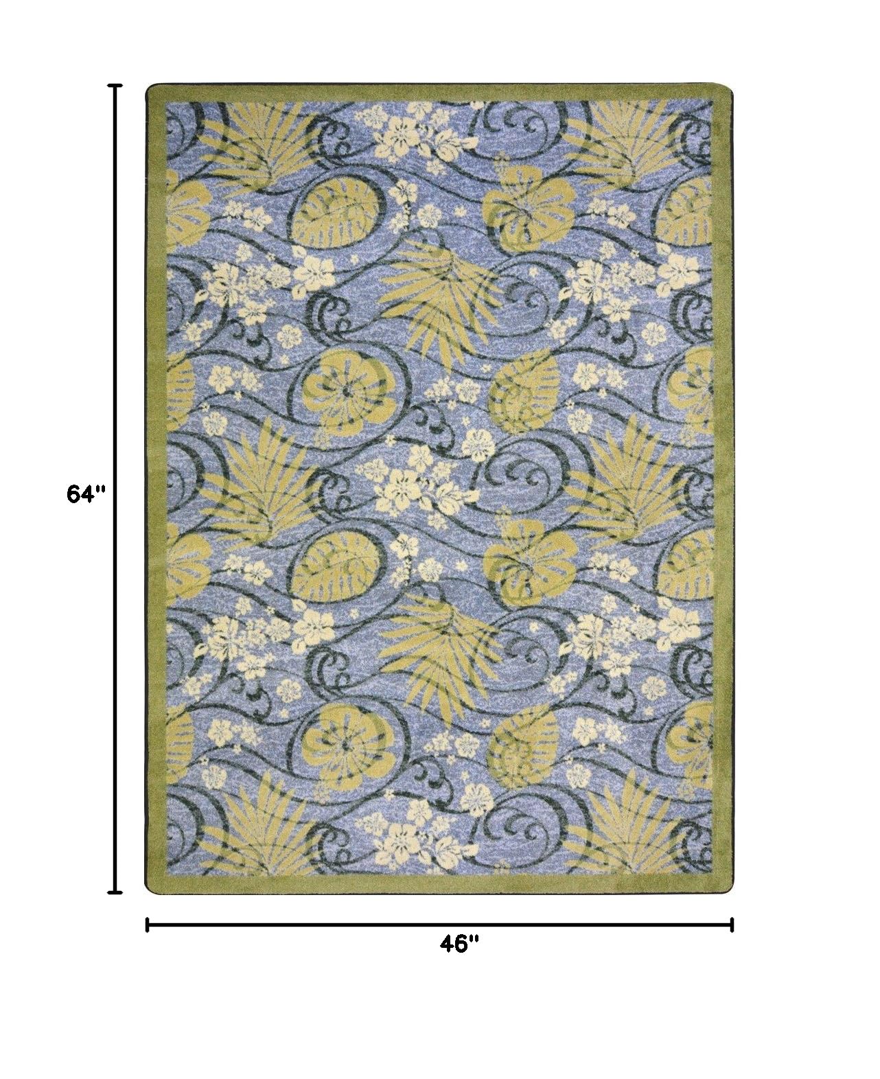 Joy Carpets Kaleidoscope Trade Winds Whimsical Area Rugs - Soft Non-Slip Kids Playroom & Nursery Rug - Perfect for Bedroom, Living Room & Dorm Decor