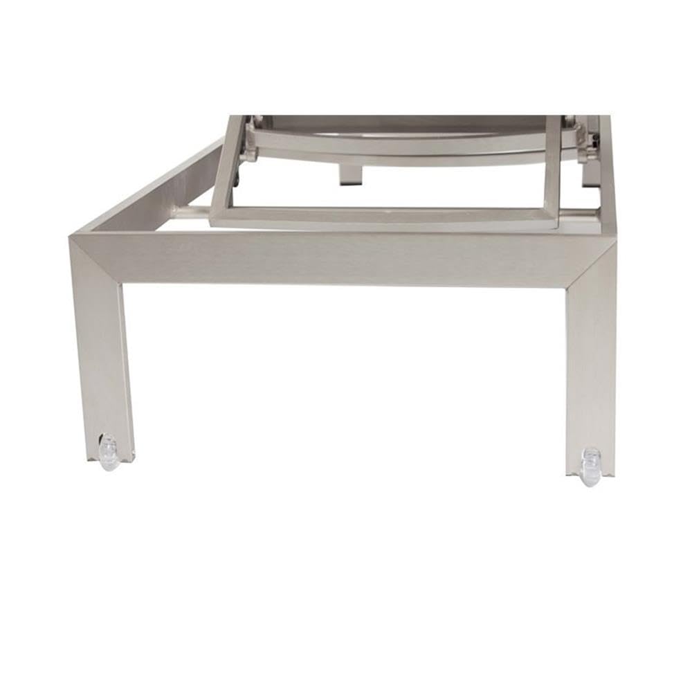 2-Piece Aluminum Patio Lounger Set with Side Table in Gray - Outdoor Furniture for Poolside, Garden, and Backyard Relaxation