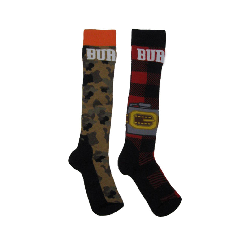 2012 Burton Party Sock Drunk Hunter Snowboard Socks - Warm & Comfortable Ski Socks for Men & Women - Perfect for Snowboarding, Skiing & Winter Sports