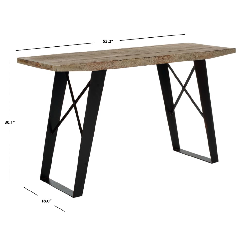 SAFAVIEH Waldo Natural Wood Console Table - Entryway, Hallway & Living Room Furniture for American Homes