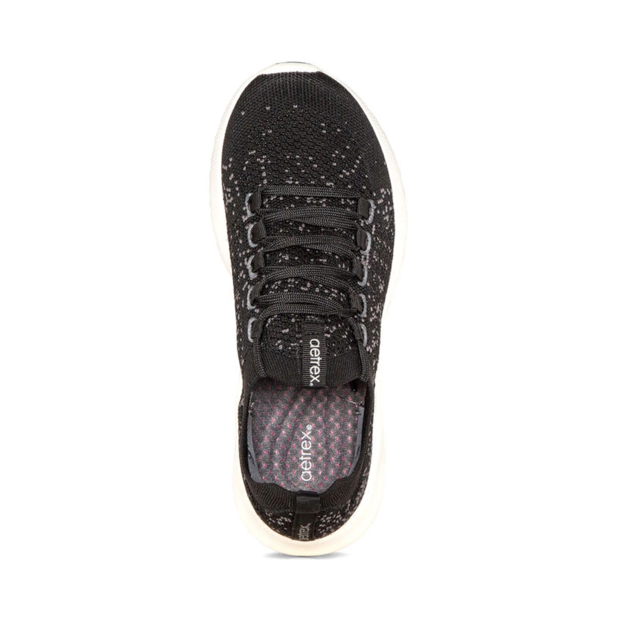 Aetrex Women's Carly Sparkle Orthopedic Arch Support Knit Sneakers - Comfortable Walking Shoes for Flat Feet, Plantar Fasciitis Relief - Perfect for Work, Travel & Everyday Wear