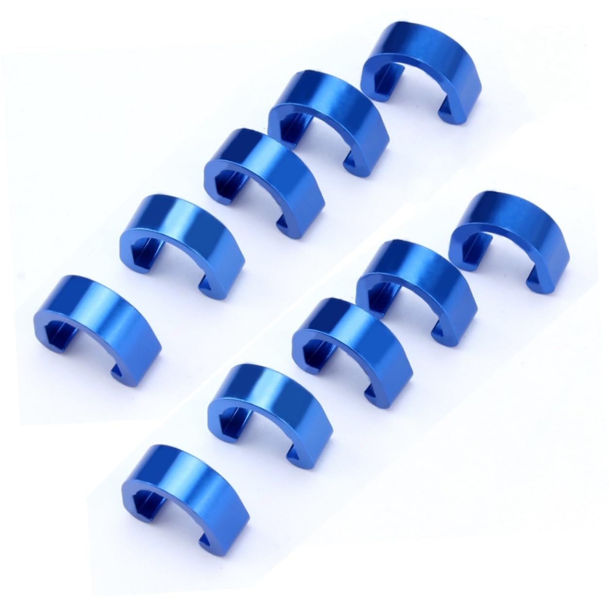 10pcs Black Metal Hose Wire Clamps for Bike Brake & Derailleur Cable - Mountain & Road Bike C-Clip Pipe Fixing Guides - Perfect for MTB Gear Line Tubing & Cable Management