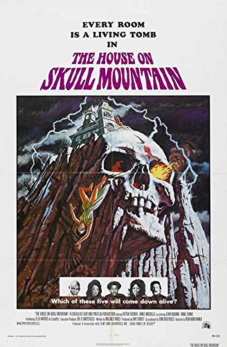 Skull Mountain House Vintage Poster - 11x17 Inches - Gothic Home Decor for Halloween, Horror Movie Room & Dark Academia Aesthetic