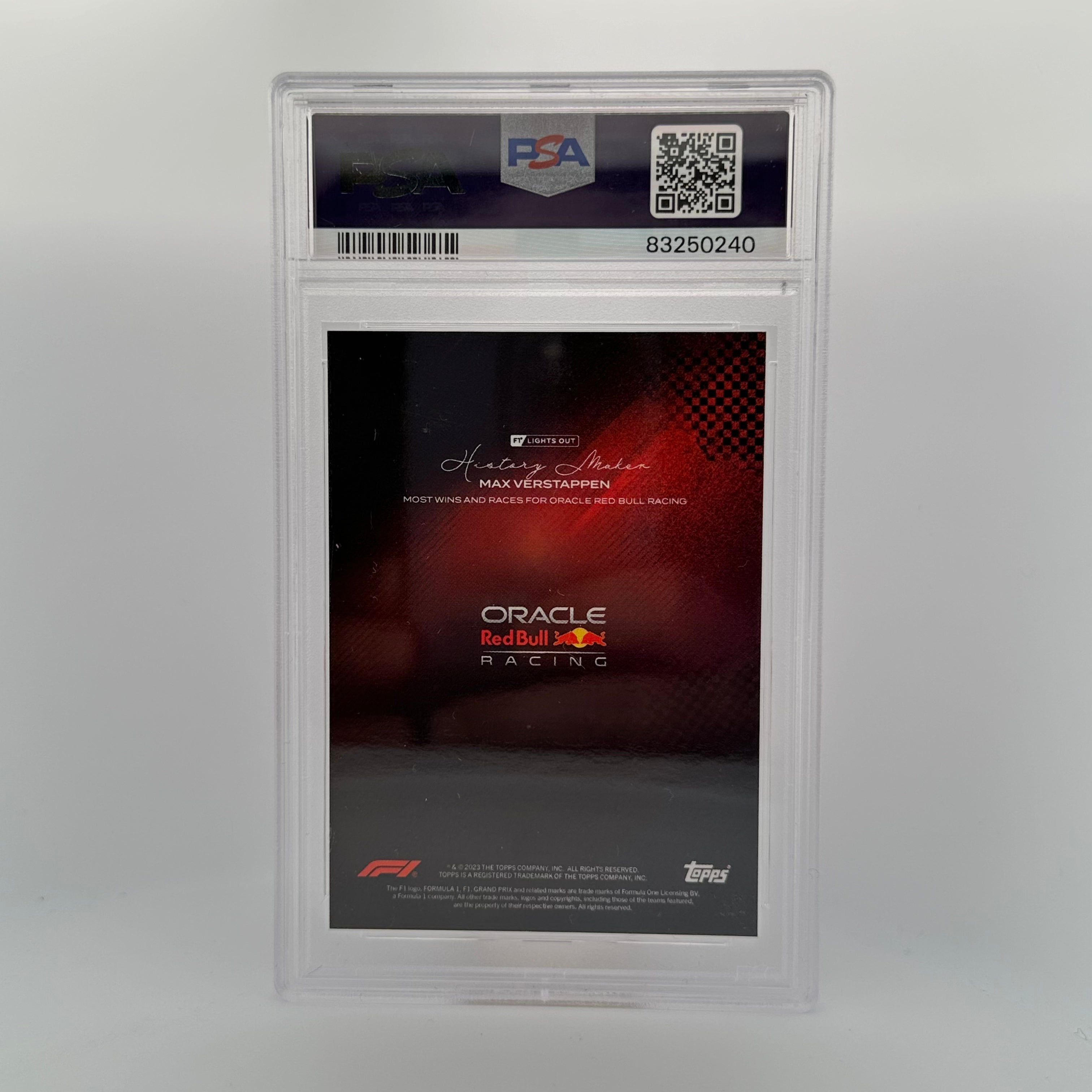 PSA 8 9/10 Max Verstappen History Maker - Most Wins & Races for Oracle Red Bull Racing - Limited Edition Collectible Card for Formula 1 Fans & Sports Memorabilia Collectors - Perfect for Display, Investment & F1 Enthusiasts