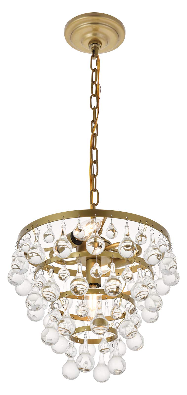 Kora 3-Light Brass Pendant with Clear Glass Shades - Perfect for Dining Room, Kitchen Island, and Entryway Lighting