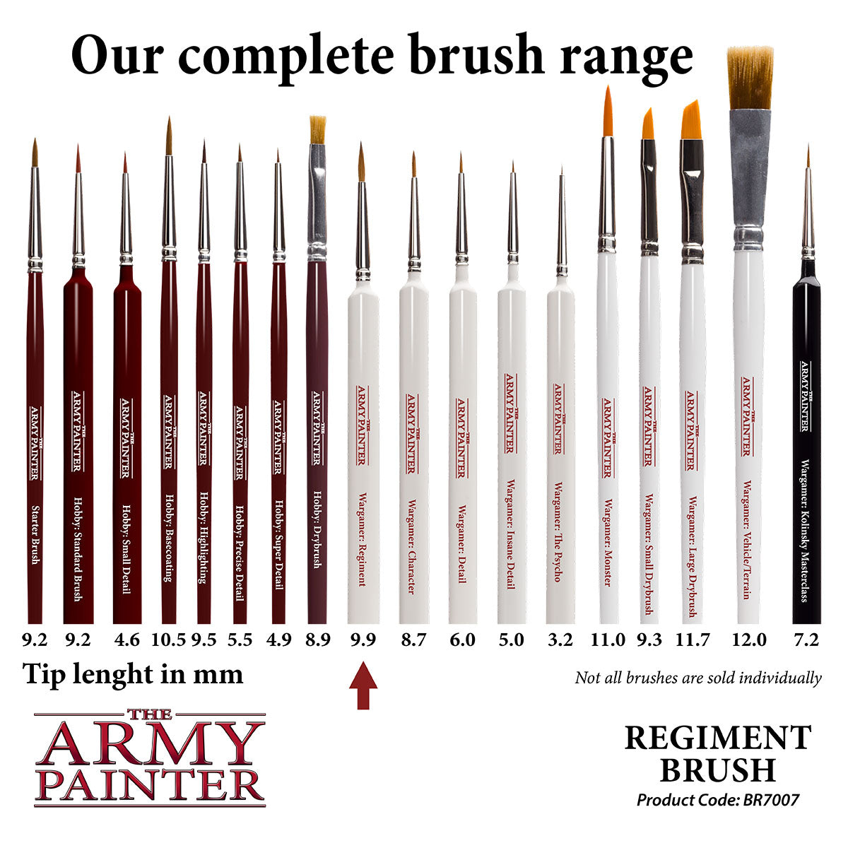 Premium Wargamer Brush Set for Miniature Painting - Regiment Series | Perfect for Tabletop Gaming, Warhammer, and Model Kit Detailing