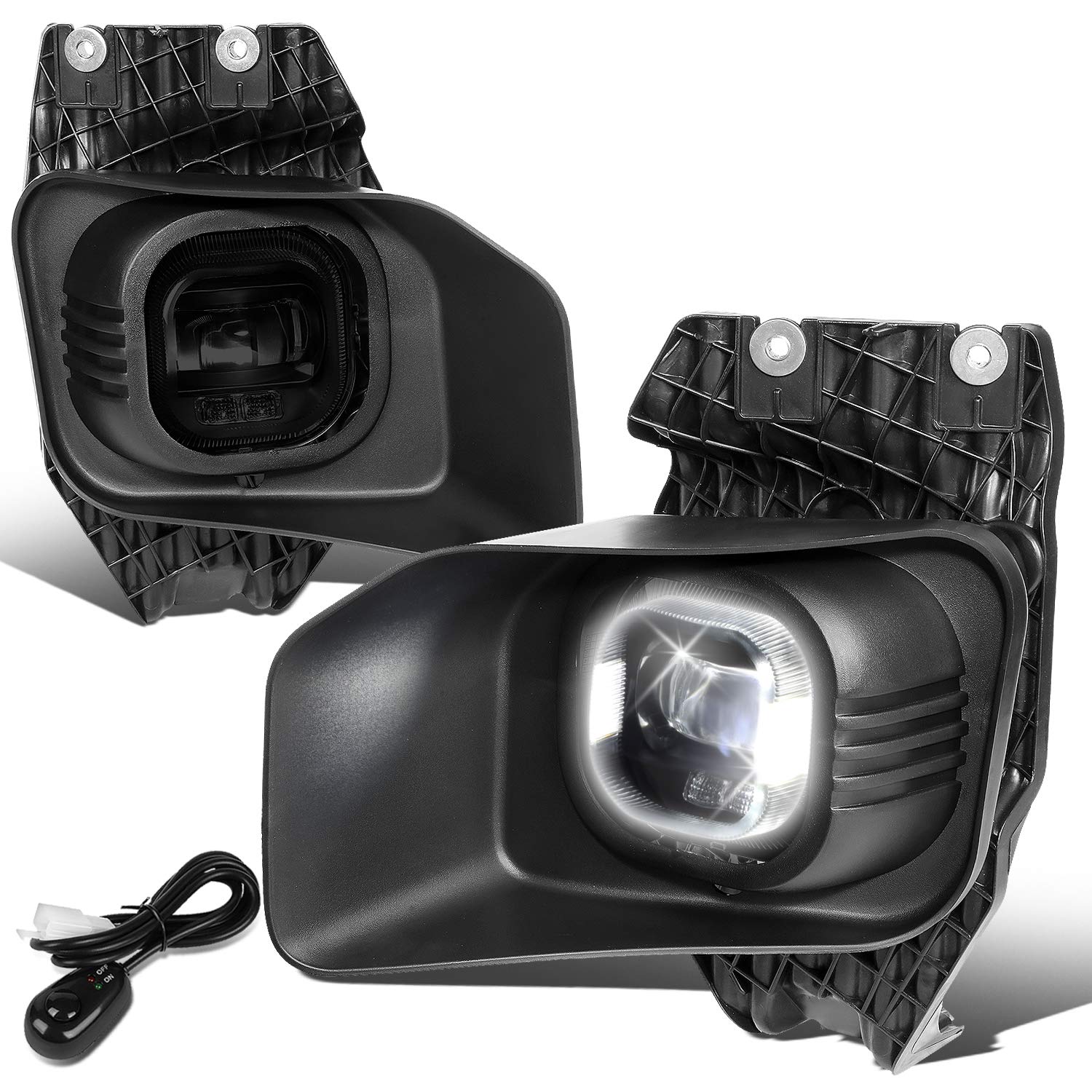Auto Dynasty 3D DRL LED Headlights & Fog Lights for Ford F250-F550 (2011-2016) - Smoked Clear Corner for Night Driving
