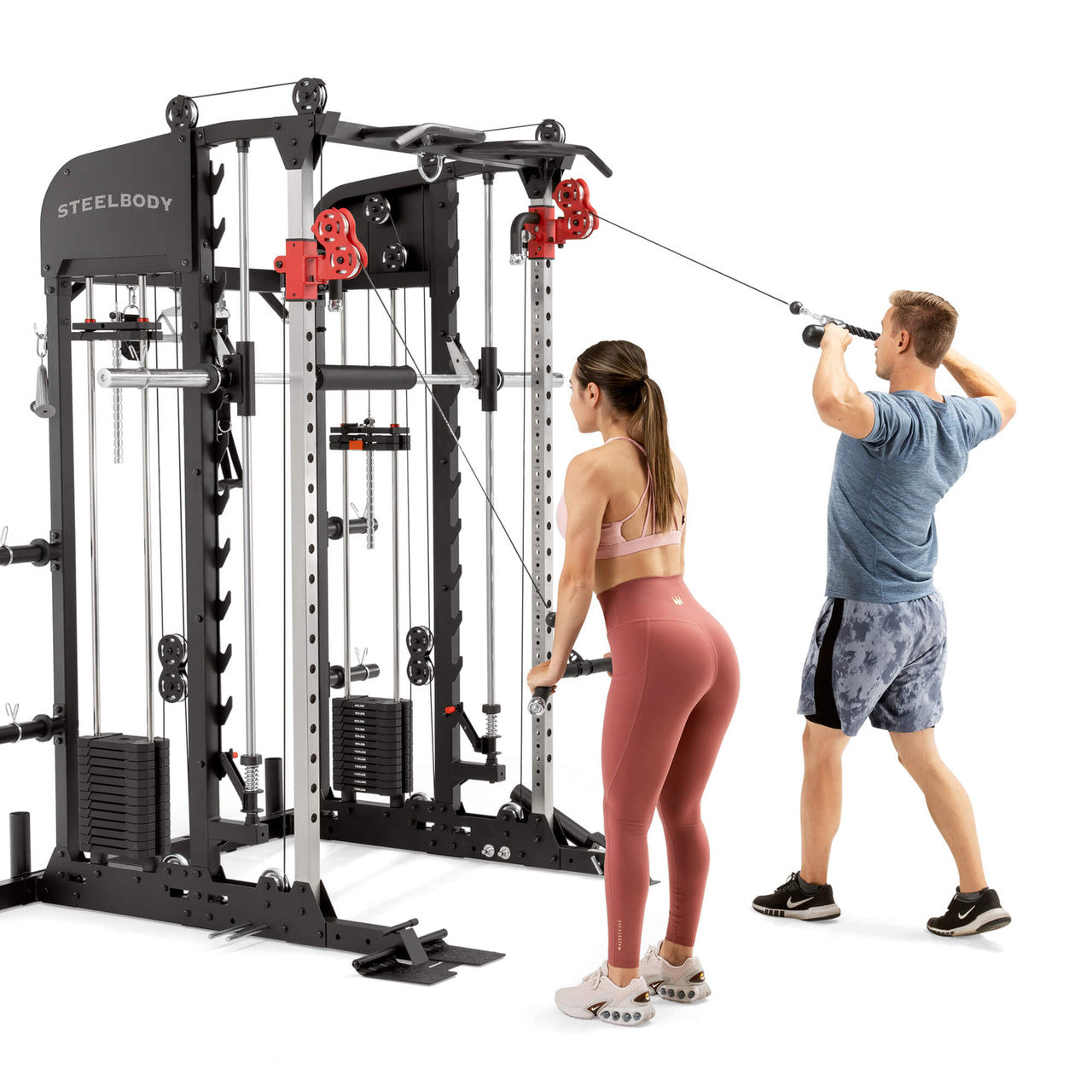 SteelBody SM 6900 All-in-One Home Gym - Functional Trainer with Weight Stack, Smith Machine & Cable Crossovers for Full Body Workout | Perfect for Home Fitness & Strength Training