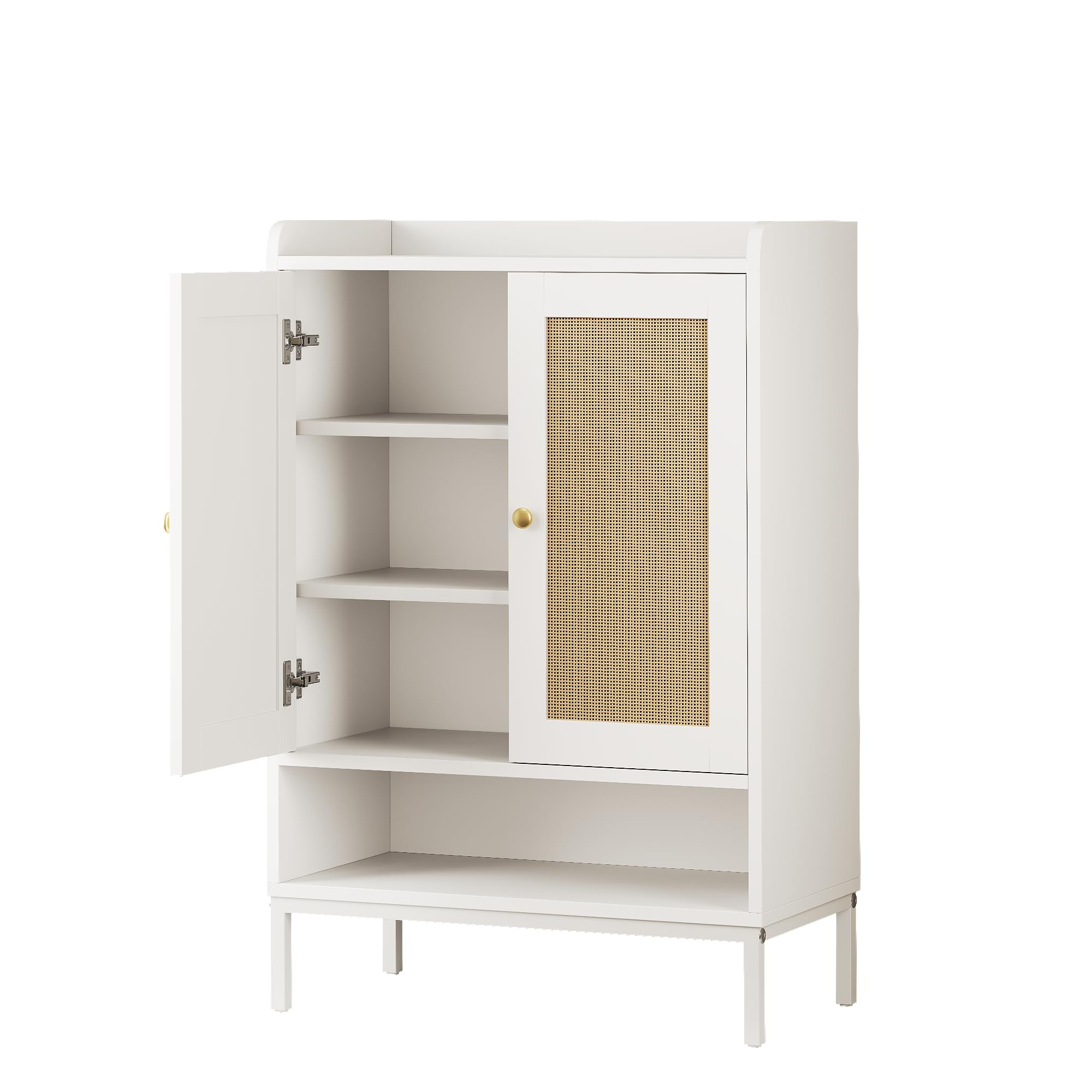 White 5-Tier Rattan Shoe Cabinet with Adjustable Shelves - Entryway Shoe Storage Organizer for 20 Pairs - Perfect for Hallway, Closet & Living Room - Space-Saving Home Decor Solution