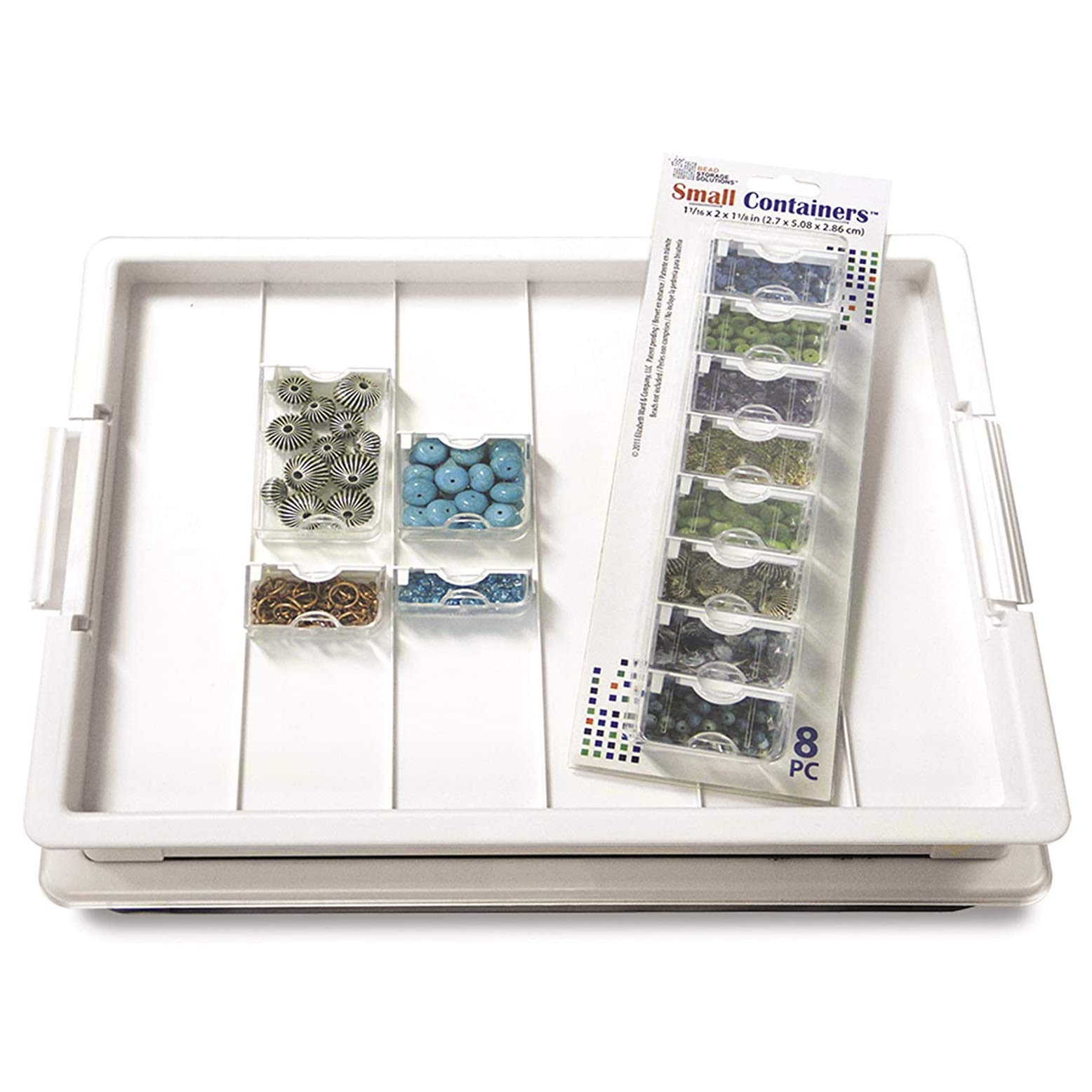 Stackable Plastic Organizer Tray Set with Lids - 32 Medium Size Storage Containers for Beads, Crafts & DIY Supplies | Perfect for Jewelry Making, Scrapbooking & Home Organization