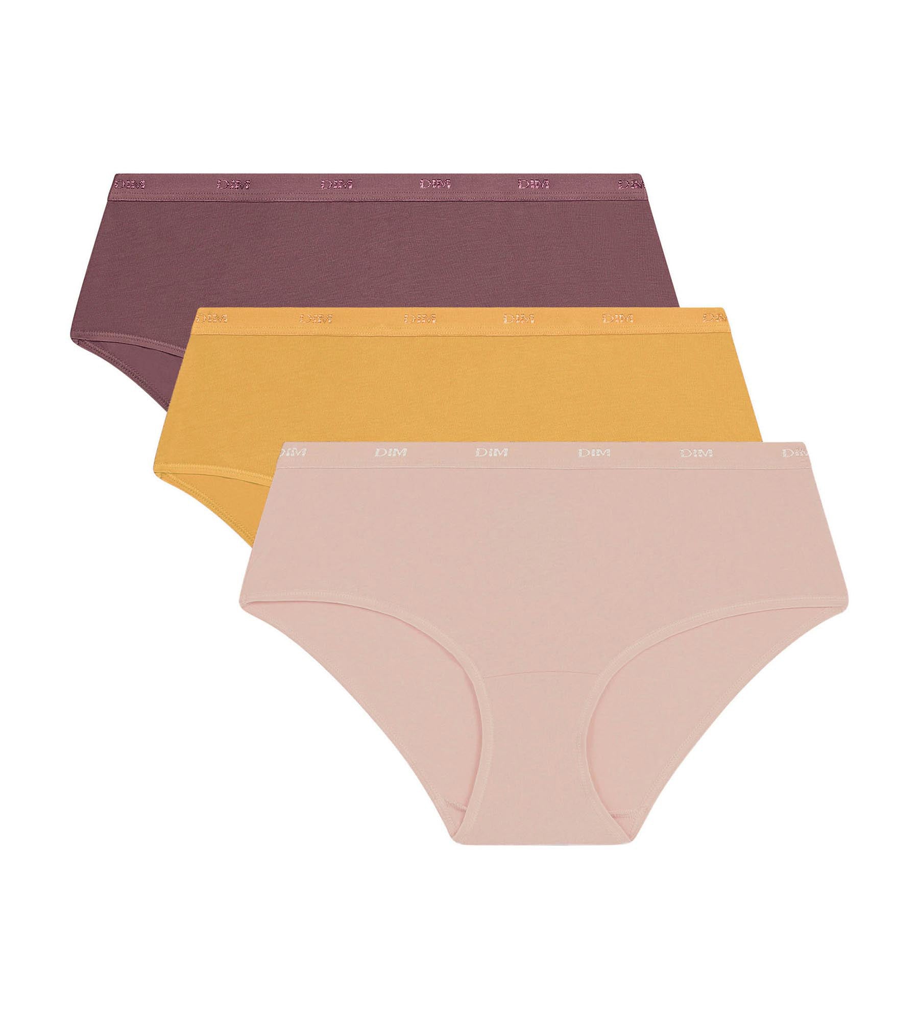 3 Pack Women's Cotton Stretch Underwear - Yellow & Brown with Pockets | Soft & Breathable Eco-Friendly Panties for Everyday Comfort & Active Lifestyles
